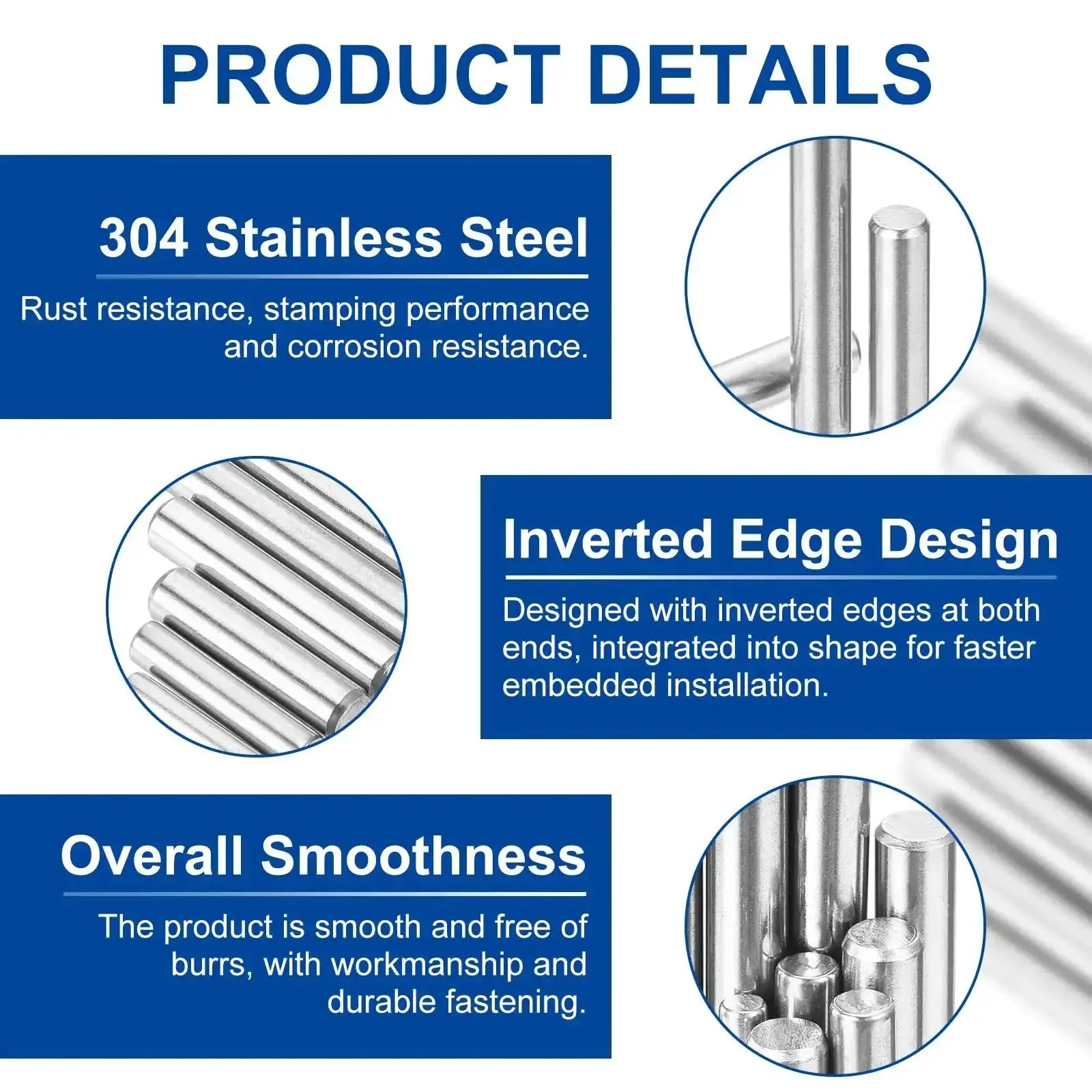 50 Pcs 4mm By 40mm Dowel Pins In 304 Stainless Steel Durable Shelf Support Pegs For Furniture And Woodworking Corrosion Resistant Fasteners Ideal Assortment For Quick Fixes And Projects - Image 6