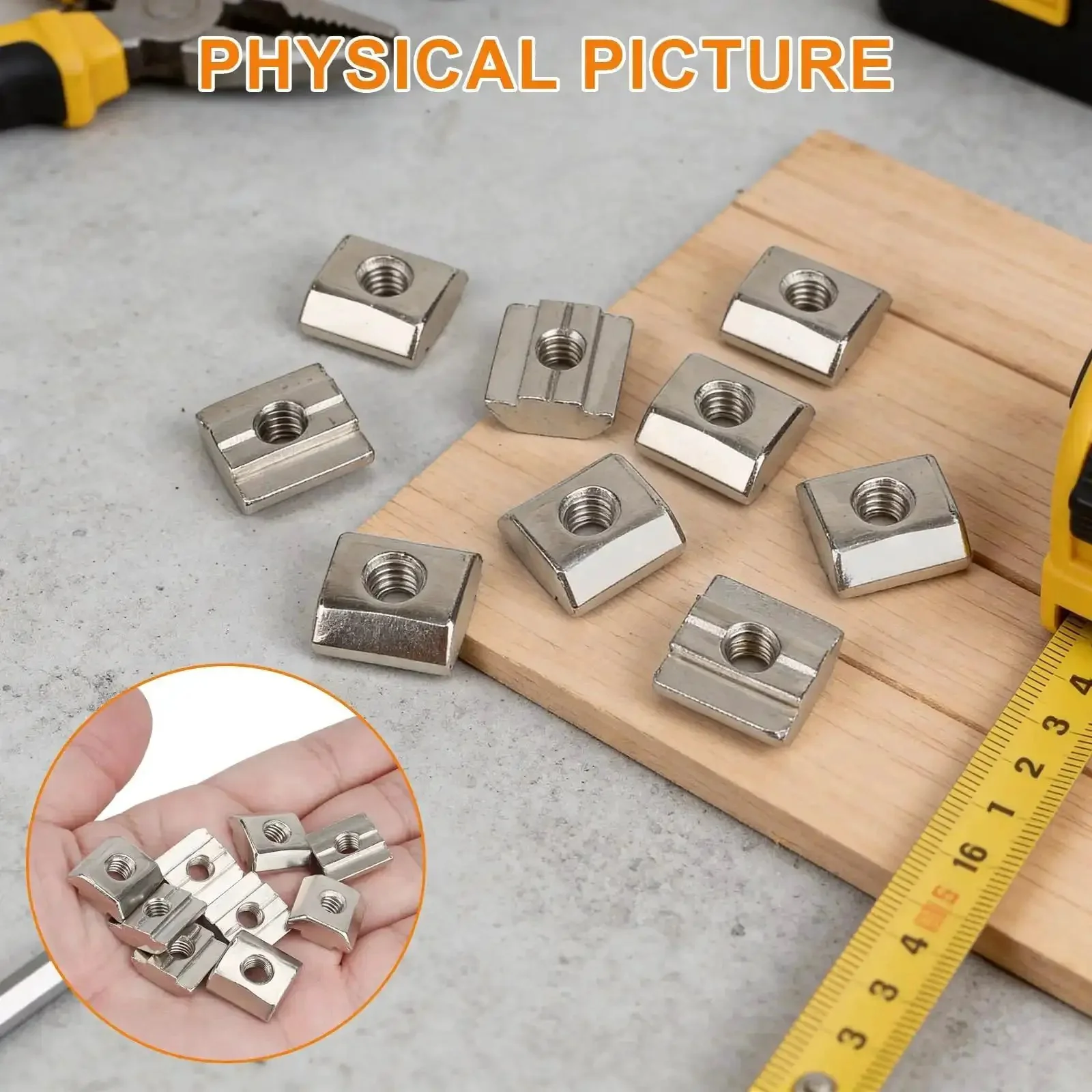 50 Pcs M8 Sliding T Nuts Hammer Head T Nut Fastener Kit For 4040 Aluminum Extrusion Profile With 10mm T Slot And Eight Point Two Millimeter Slot Width Built To Last And Perfect For DIY Projects And Industrial Builds - Image 3