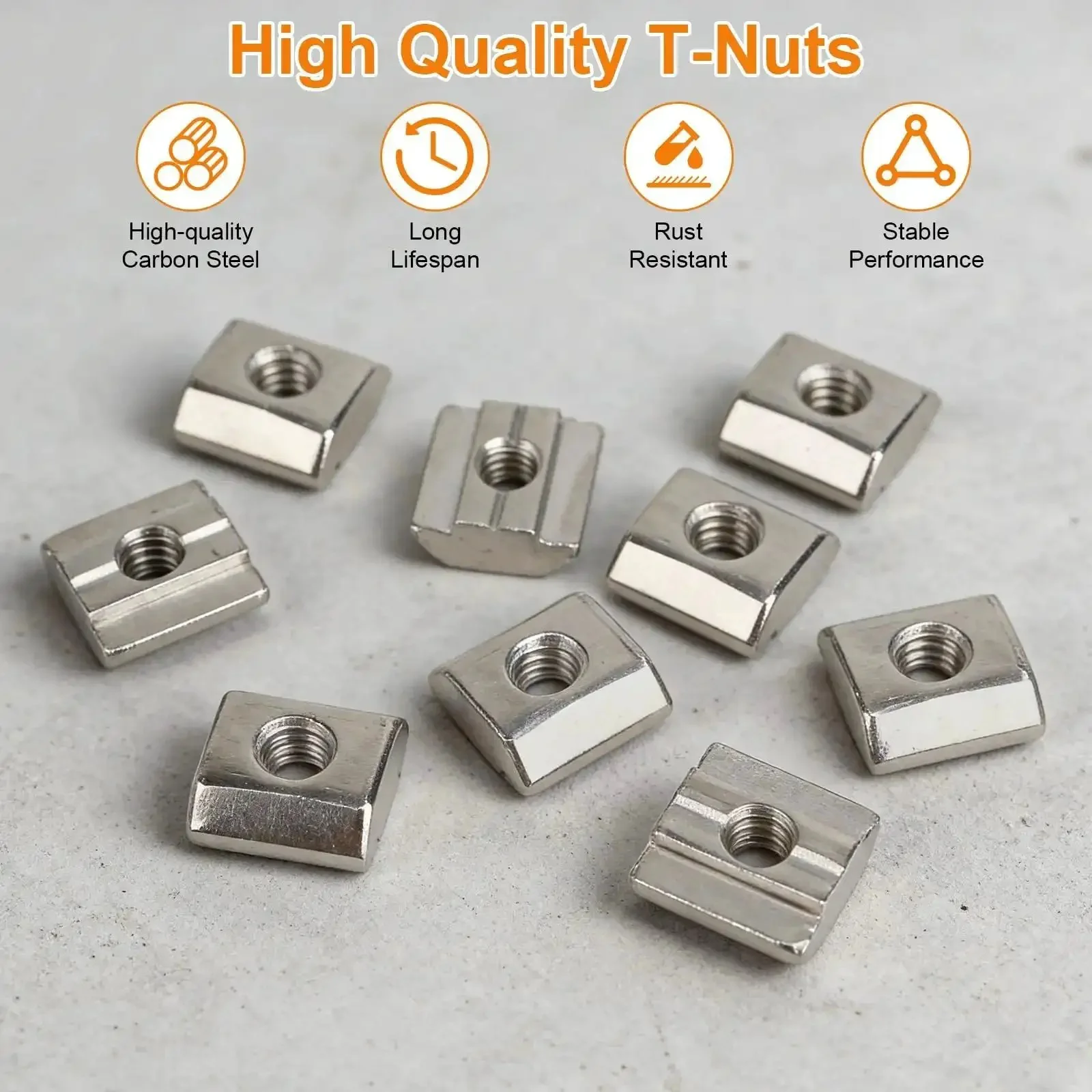 50 Pcs M8 Sliding T Nuts Hammer Head T Nut Fastener Kit For 4040 Aluminum Extrusion Profile With 10mm T Slot And Eight Point Two Millimeter Slot Width Built To Last And Perfect For DIY Projects And Industrial Builds - Image 6
