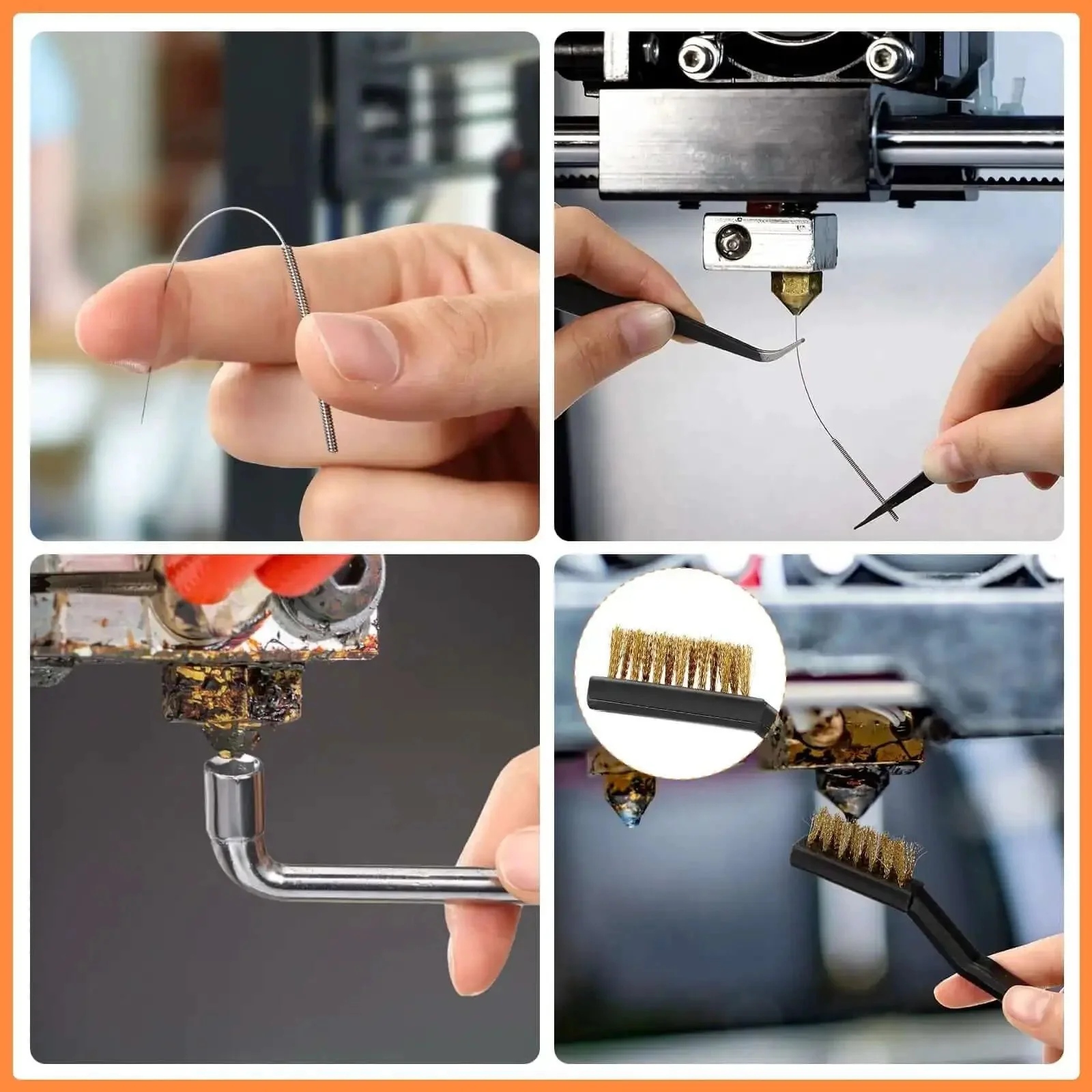 50 Piece 3D Printer Nozzle Cleaning Kit With MK8 Nozzles And Cleaning Needles, Curved Tweezers, And Essential Maintenance Tools For Creality Ender 3 CR 10 MakerBot Models, Ideal For Quick Nozzle Swaps, Clearing Jams, And Print Quality - Image 2