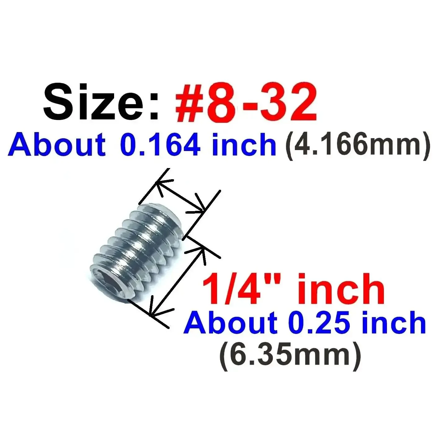 50-Piece 8-32 X 1/4 Inch Stainless Steel Allen Head Set Screws With 5/64 Inch Allen Wrench, Hex Socket Grub Screws, 304 Stainless, Durable Hardware For Tight Fits And High-Temp Environments - Image 5