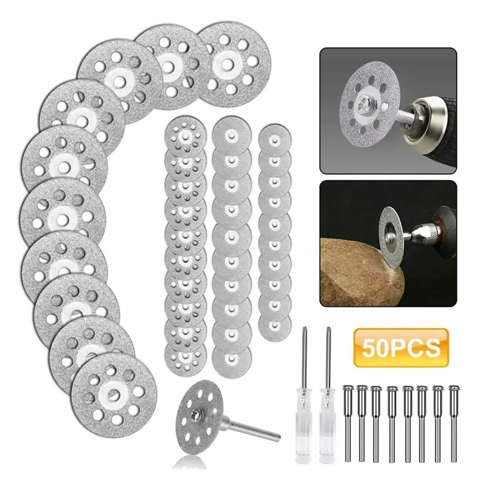 50 Piece Diamond Cutting Wheel Set For Drill Metal Cut Off Discs Compatible With Rotary Tools Notching Die Grinder Bits For Precise Metal Cutting And Deburring Projects - Image 7
