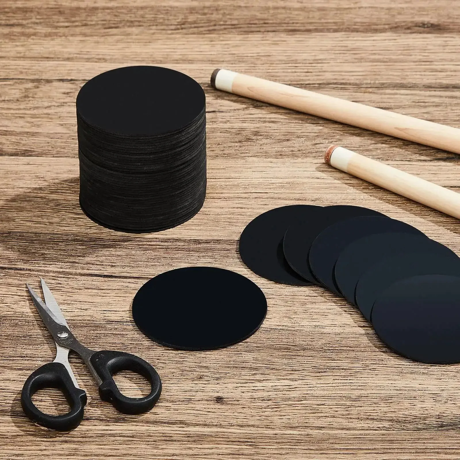 50 Pieces Billiard Pool Table Leg Shims Set 3 Inch Diameter Rubber Levelers Round Foot Pads 0.06 Inch Thick Non Slip Easy To Cut And Install Keeps Your Table Level And Stable On Any Surface - Image 6