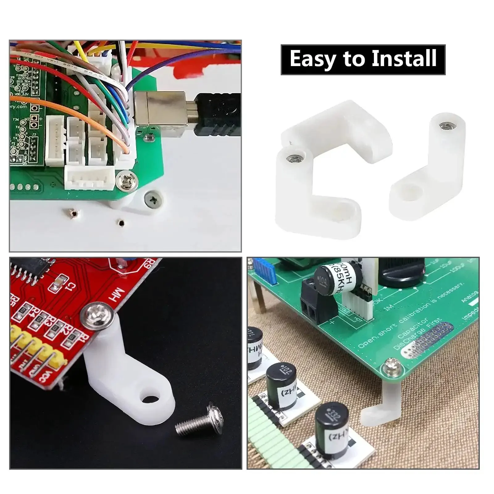 50 Pieces PCB Board Mounting Feet With Screws Kit Plastic PCB Spacers Standoffs For Arcade Gaming Boards And Console Motherboards Durable Gamer Grade Insulating Mounting Hardware For Precise Vibration Free Installations - Image 3