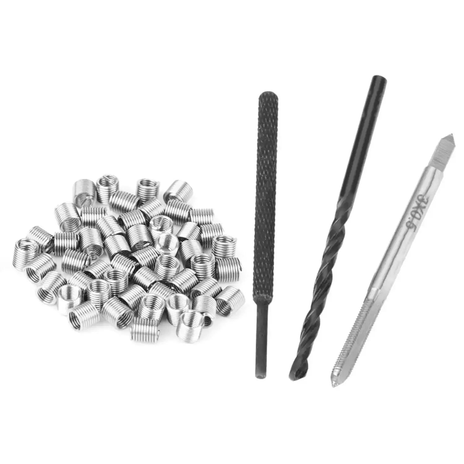 50 Pieces Stainless Steel Helicoil Thread Repair Kit M3 X 2D Set for Aluminum and Soft Metals DIY Friendly Restore Damaged Threads and Reinforce Fasteners With Durable Inserts for Repeated Disassembly and Reliable Strong Connections - Image 4