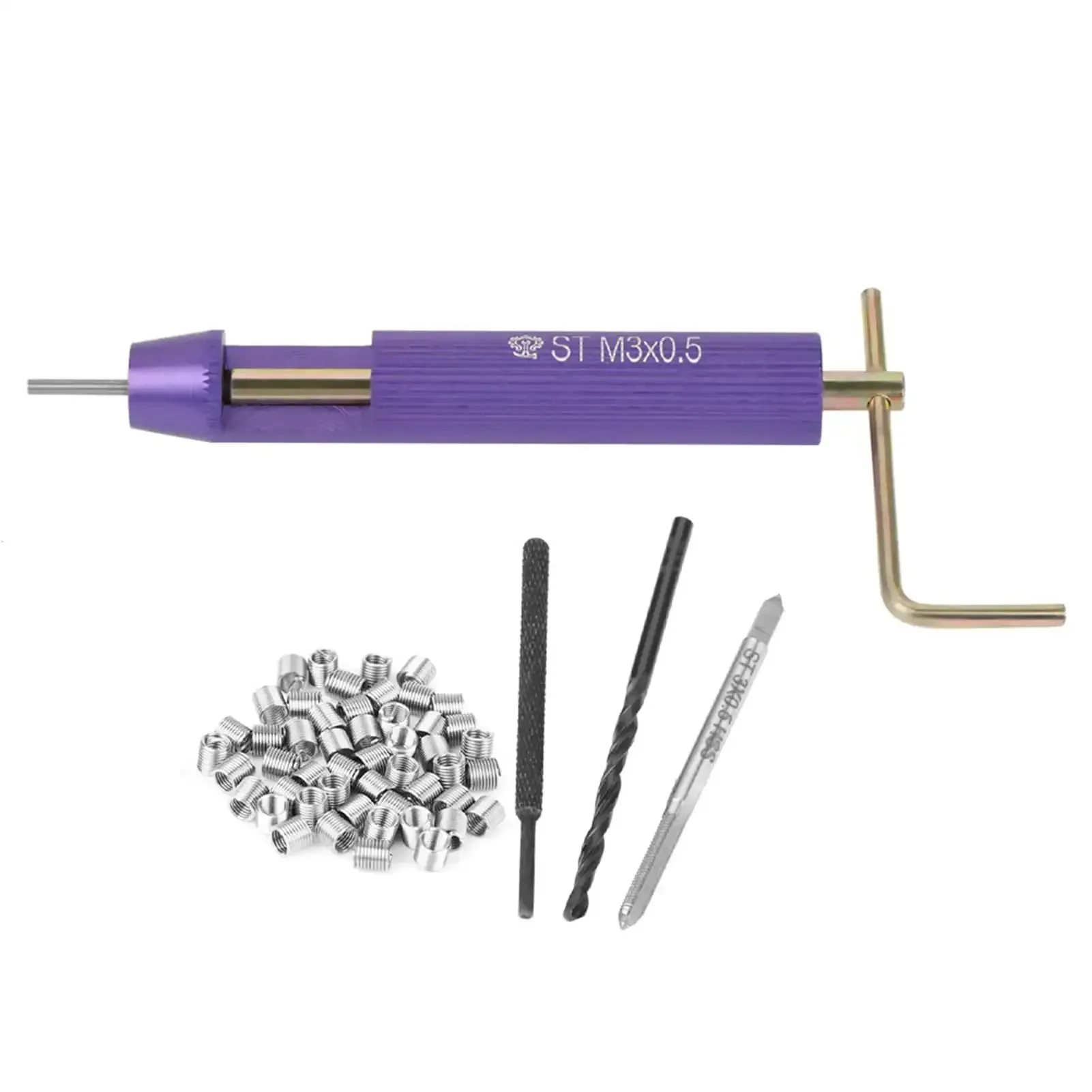 50 Pieces Stainless Steel Helicoil Thread Repair Kit M3 X 2D Set for Aluminum and Soft Metals DIY Friendly Restore Damaged Threads and Reinforce Fasteners With Durable Inserts for Repeated Disassembly and Reliable Strong Connections - Image 5