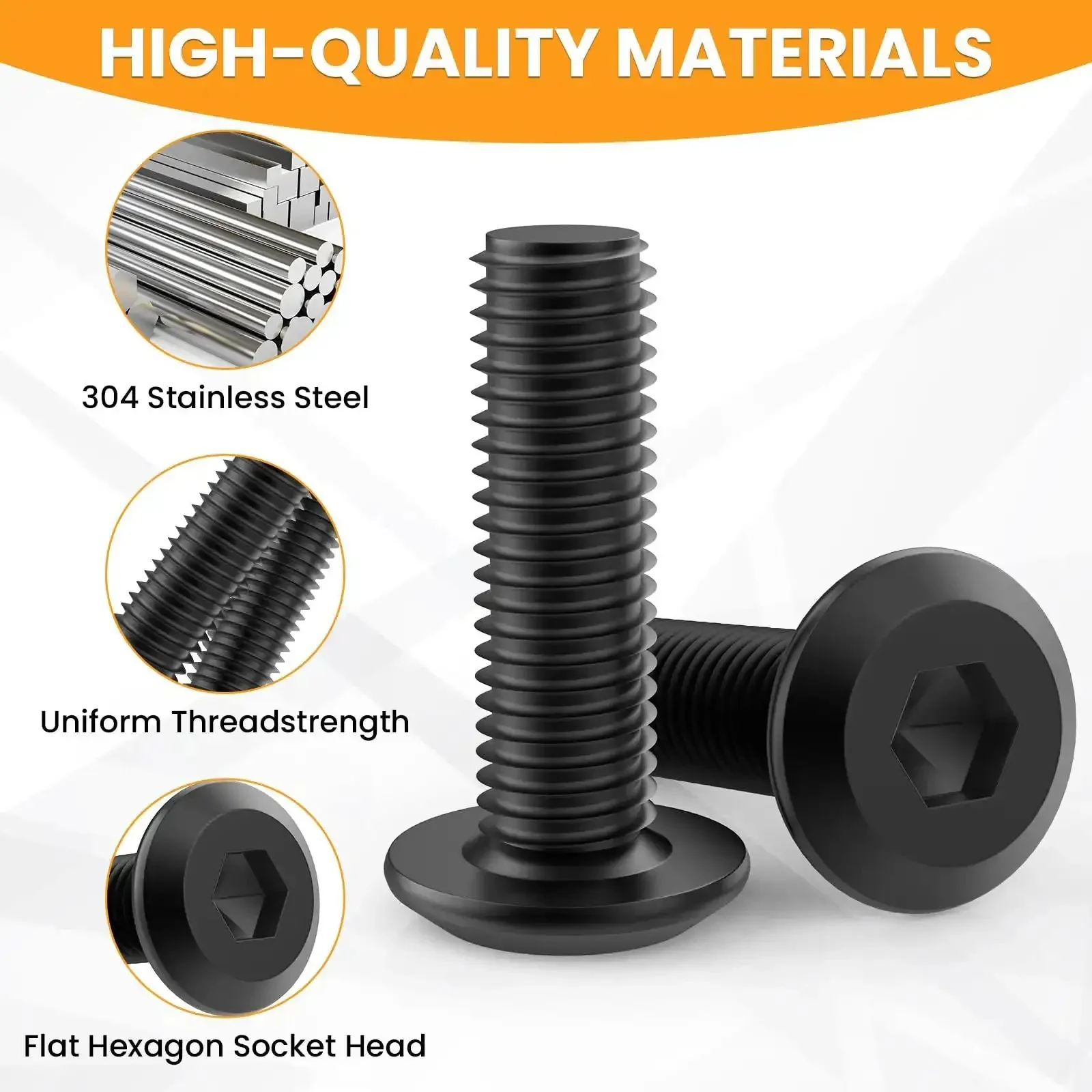 50 Sets 1/4-20 X 19/32 Inch Threaded Inserts And Bolts For Wood Hex Socket Drive Furniture Screws And Nuts Kit With Hex Wrenches And Drill Bit Heavy Duty Carbon Steel Bolts Galvanized Nuts Built To Last And Corrosion Resistant - Image 4