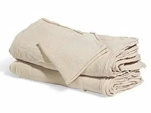 500 Industrial Shop Rags 18x18 Natural Undyed Cotton Cleaning Towels, Heavy Duty 175 Pound Osnaburg Fabric, No Color Run, Durable Bulk Pack With Fast Shipping