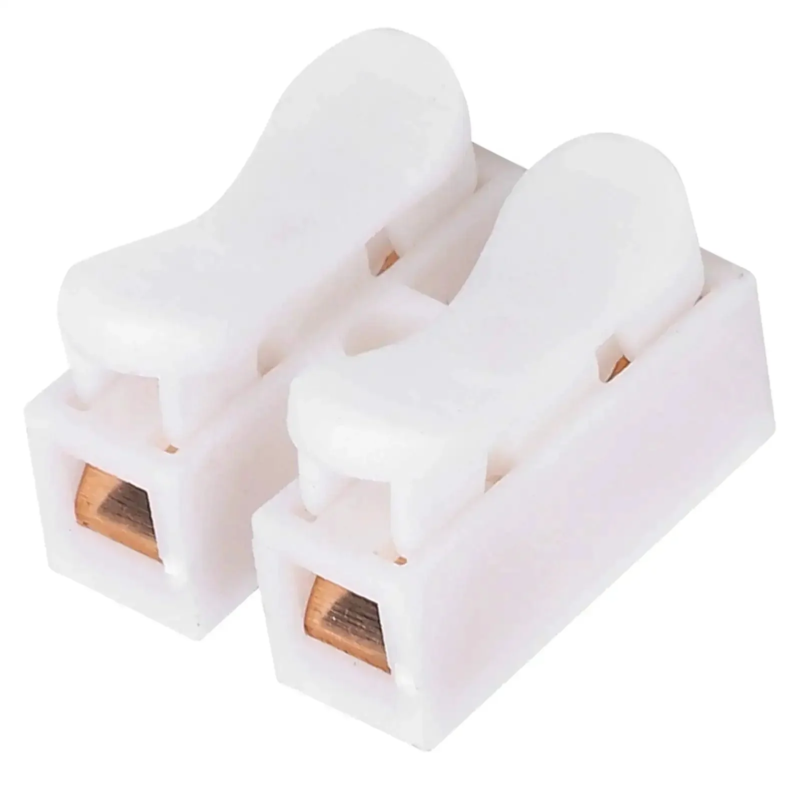 500 Pack 2 Pin 10A 220V Push Wire Connectors Quick Connect Spring Terminal Blocks For LED Strip Lights DIY Friendly No Solder Easy Install Barrier Block Wiring Clamp Durable White PVC Insulated