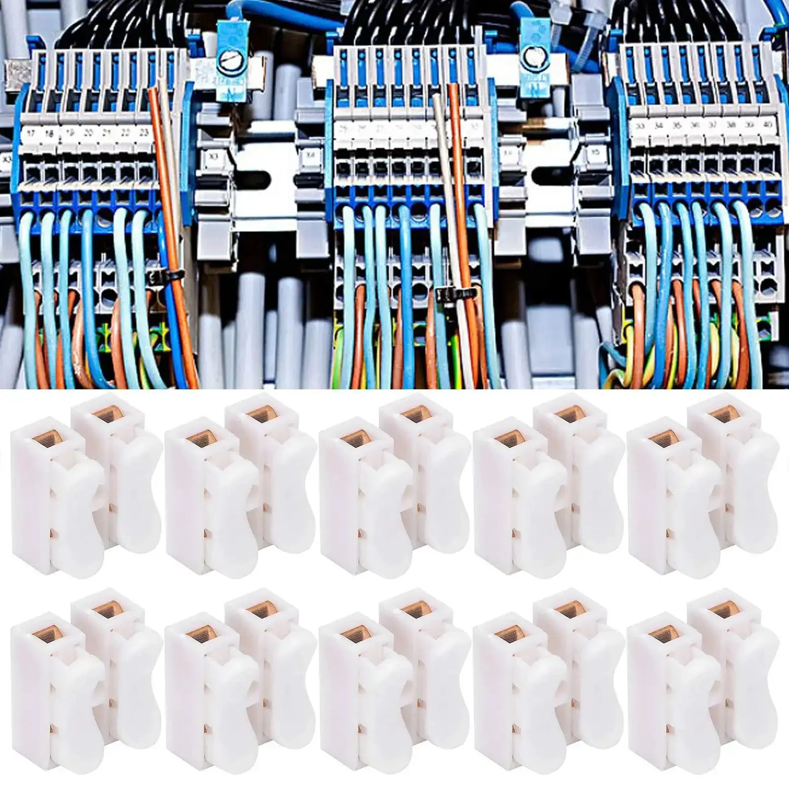 500 Pack 2 Pin 10A 220V Push Wire Connectors Quick Connect Spring Terminal Blocks For LED Strip Lights DIY Friendly No Solder Easy Install Barrier Block Wiring Clamp Durable White PVC Insulated - Image 5