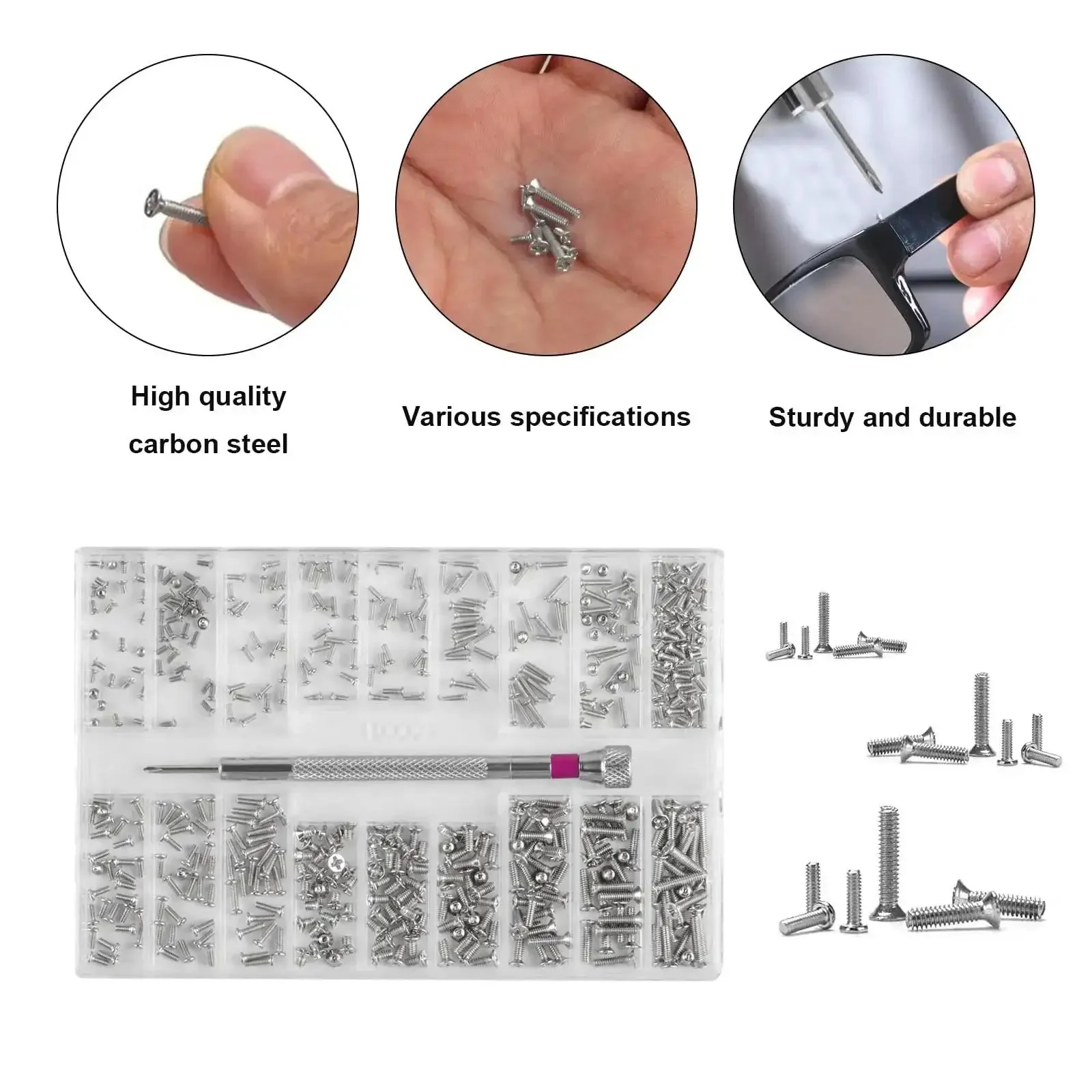 500 Pack Must Have Self Tapping Micro Screws M1.2 M1.4 M2 For Eyewear Watches Laptops And Electronics Stainless Steel Multi Purpose Repair Kit For Fast Fixes And Upgrades Ideal For Eyewear Repair Watch Fixes Laptop Assembly And Electronics Projects - Image 6