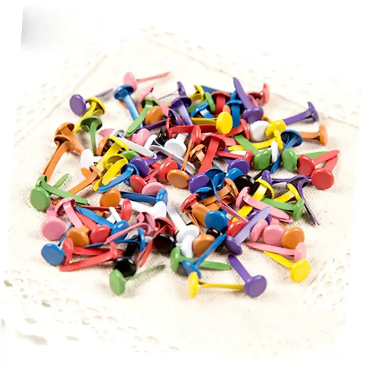 500 Pcs Mini Round Brads Two-Legged Nails For Crafts And DIY Projects Colorful Paper Fasteners For Kids And Scrapbooking, Easy To Use In Paper Crafting And Handmade Cards, Pastel Spray Painted Finish - Image 2