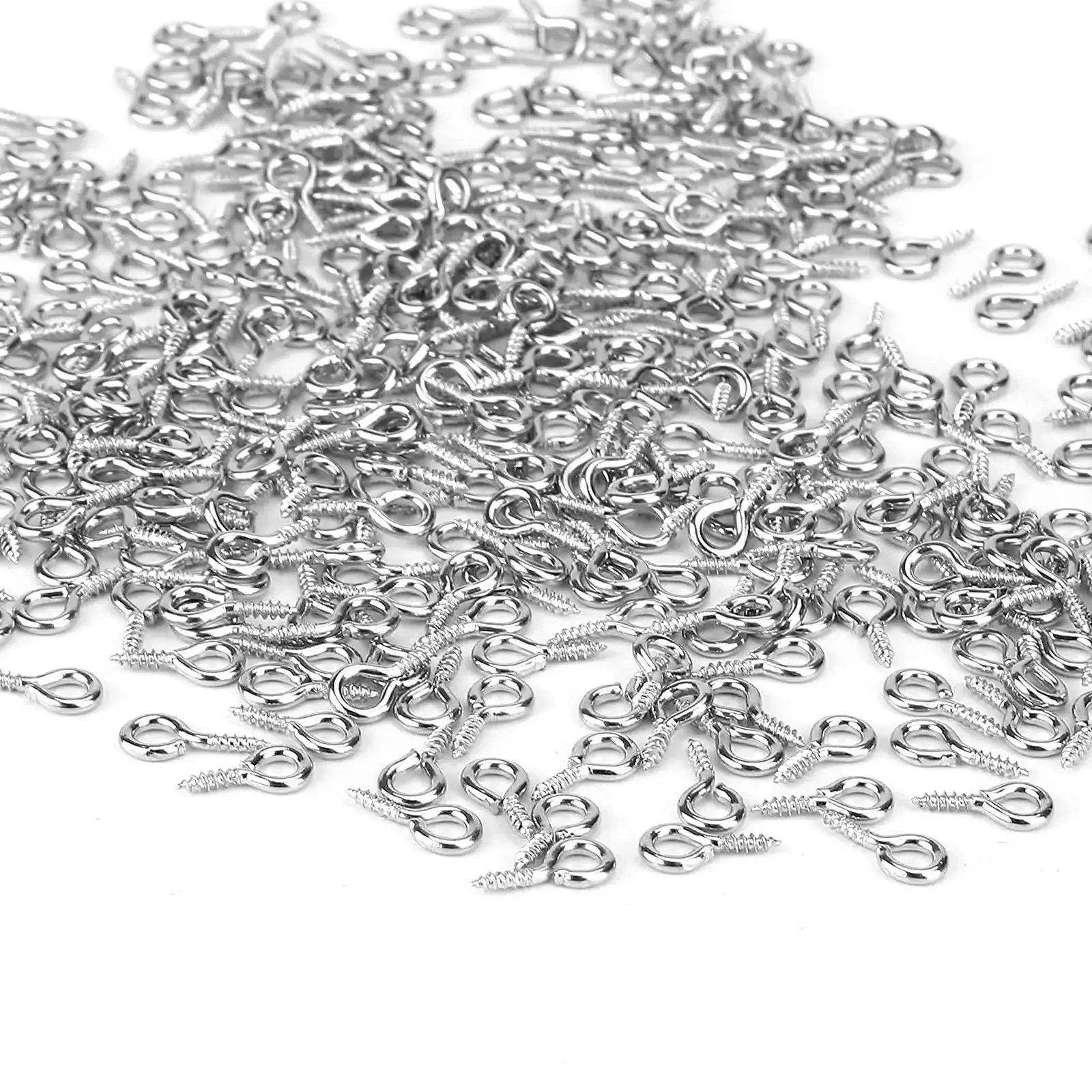 500 Pieces 4 By 8 Millimeter Small Screw Eye Pins For Jewelry Making And DIY Art Projects Mini Eyelets Threaded Clasps Hooks Metal Hoop Pegs And Bracelet Connectors For Craft Lovers - Image 5