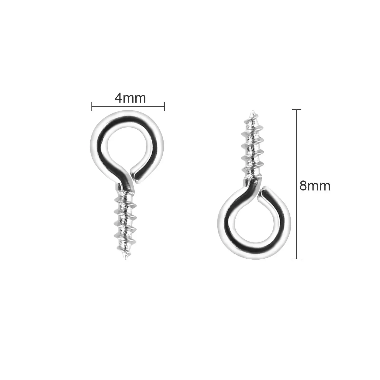 500 Pieces 4 By 8 Millimeter Small Screw Eye Pins For Jewelry Making And DIY Art Projects Mini Eyelets Threaded Clasps Hooks Metal Hoop Pegs And Bracelet Connectors For Craft Lovers - Image 6