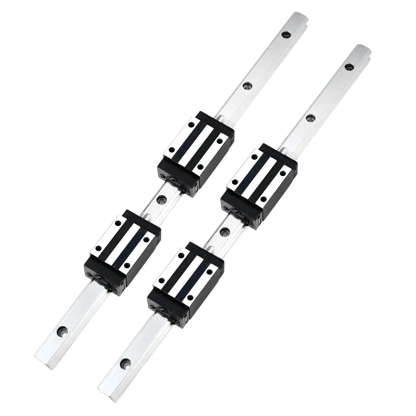 500mm HGR20 Linear Slide Rail With Four HGH20CA Carriages For CNC Machines And DIY Projects, Beefy, Rock Solid Bearings, Heavy Duty Carbon Steel, Precision Ground Rails For Smooth, Real World Motion In Milling And 3D Printing