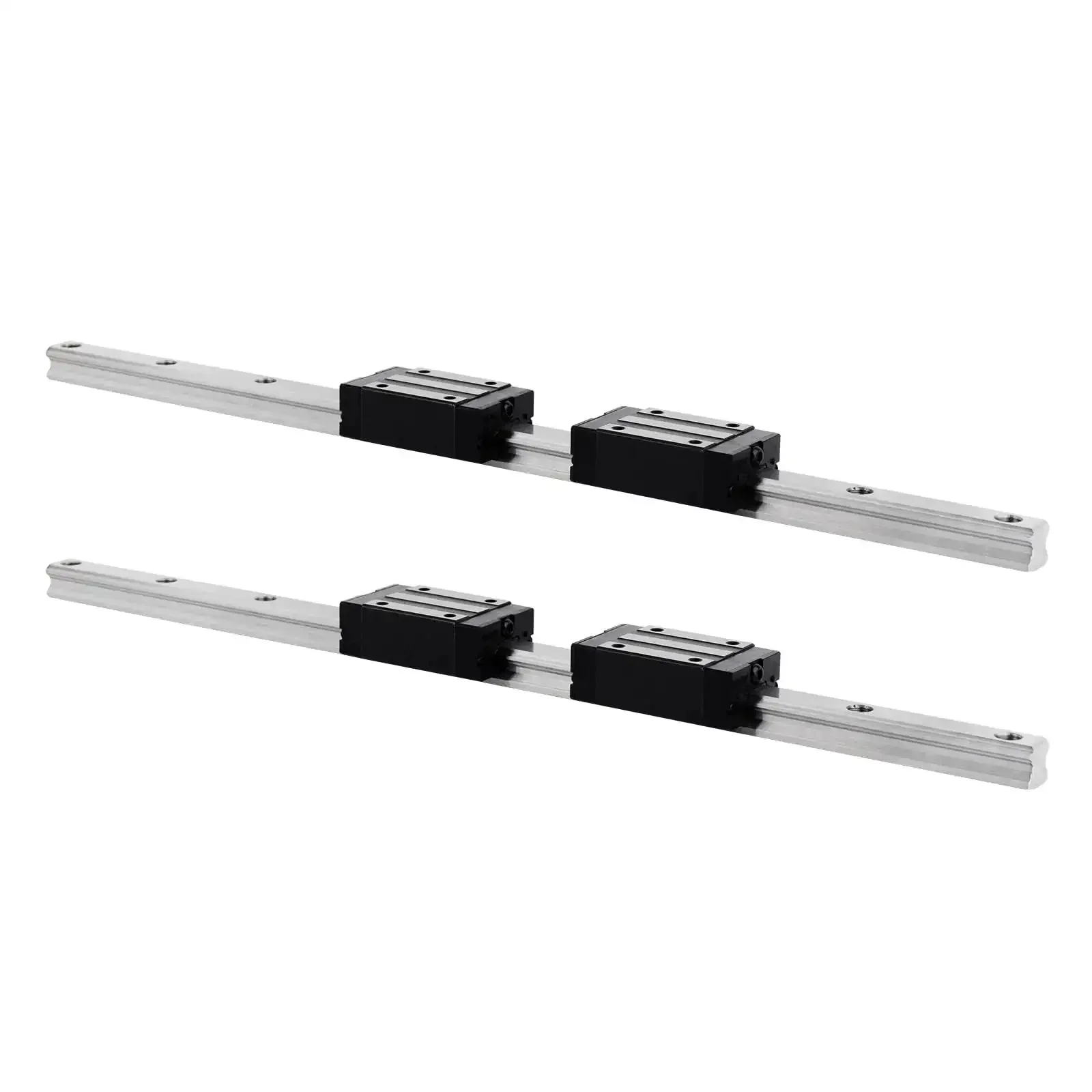 500mm Linear Rail Kit With Two Guide Rails And Four Carriage Blocks For CNC Machines, Pro Grade, Heavy Duty, Low Noise, Rust Resistant Steel, Easy To Assemble And Interchangeable Carriages For Smooth Sliding - Image 2