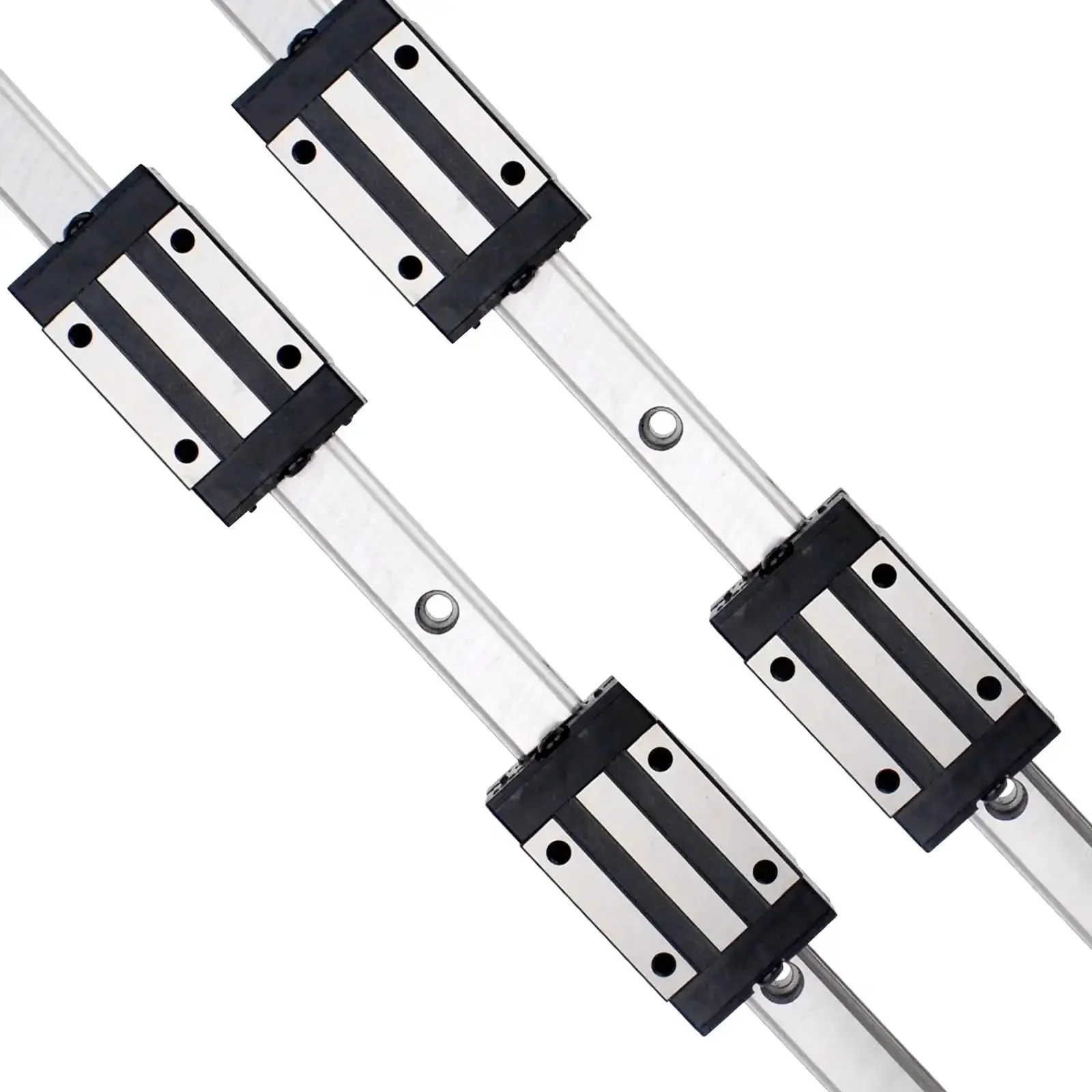 500mm Linear Rail Kit With Two Guide Rails And Four Carriage Blocks For CNC Machines, Pro Grade, Heavy Duty, Low Noise, Rust Resistant Steel, Easy To Assemble And Interchangeable Carriages For Smooth Sliding - Image 3