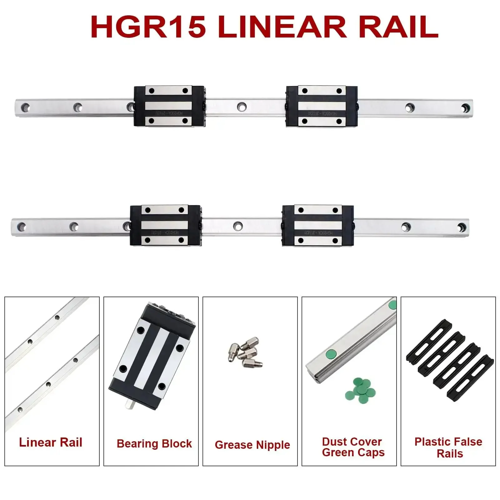 500mm Linear Rail Kit With Two Guide Rails And Four Carriage Blocks For CNC Machines, Pro Grade, Heavy Duty, Low Noise, Rust Resistant Steel, Easy To Assemble And Interchangeable Carriages For Smooth Sliding - Image 5