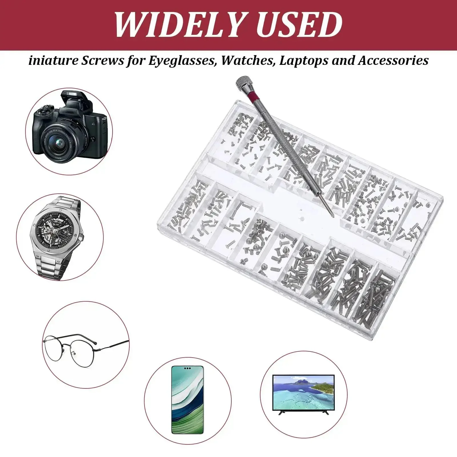 500Pcs Eyeglass Repair Kit With Tiny Micro Screws And Phillips Screwdriver For Glasses Watches Jewelry Electronics Stainless Steel 18 Size Small Screws Set For Fixing Sunglasses Spectacles - Image 6