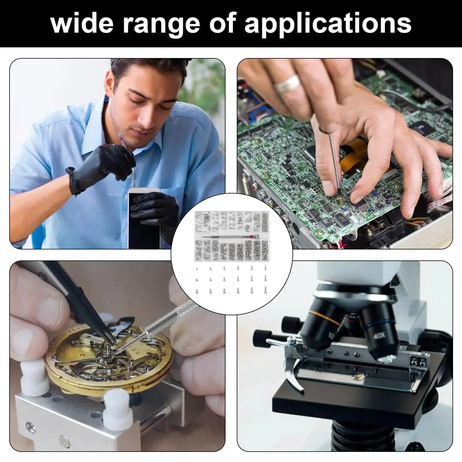 500Pcs Self Tapping Screw Kit M1.2 M1.4 M2 For Eyeglasses Watches Electronics And Laptop Repair With Precision Mini Screwdriver Set Durable Stainless Steel Construction For Long Lasting Performance And Go To DIY Fixes - Image 2
