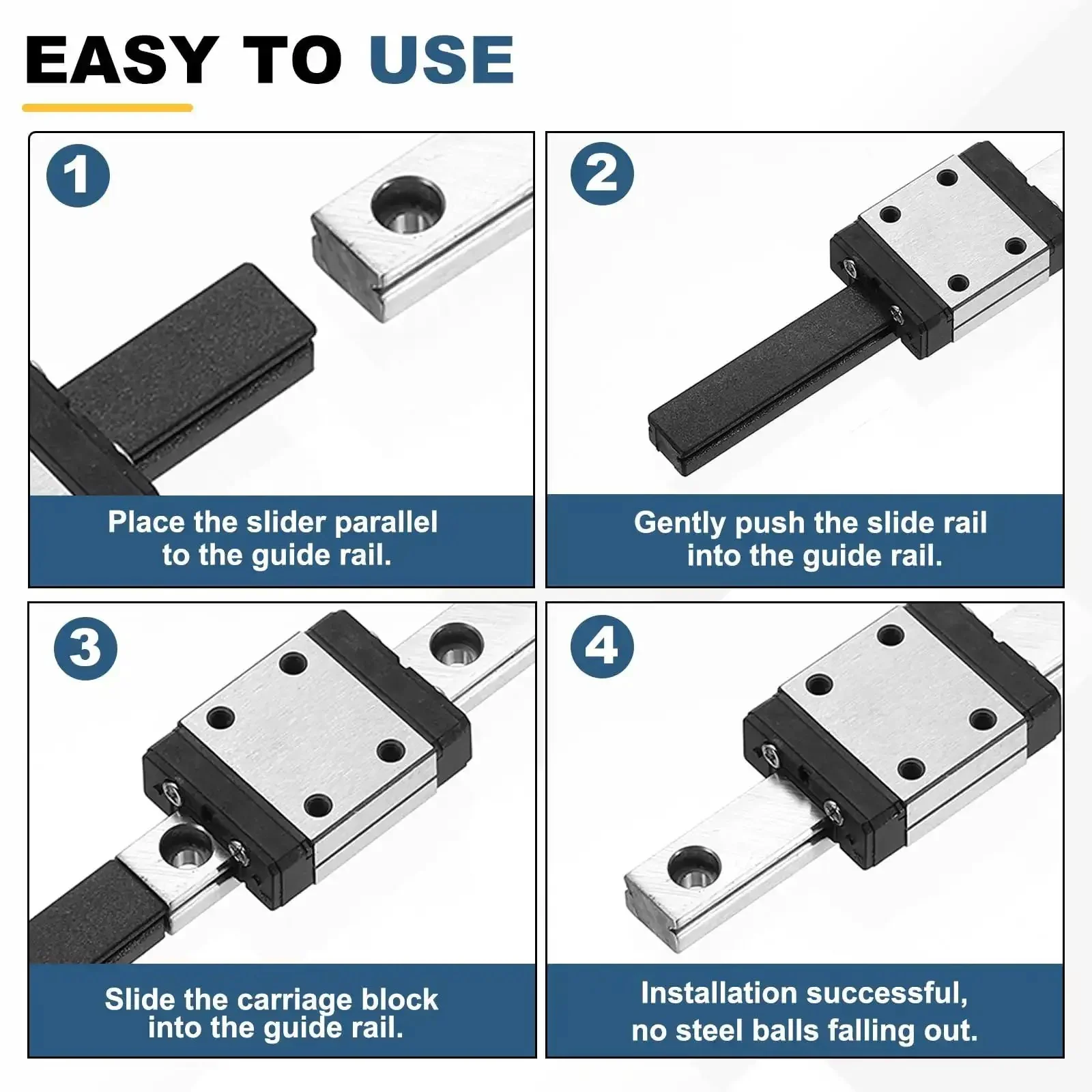 50Mm Linear Sliding Rail Guide With MGN7H Carriage Block And Mini Guide For Mini Engraving CNC Machines And 3D Printers High Precision Linear Motion Guideway For Smooth Accurate Motion - Image 4