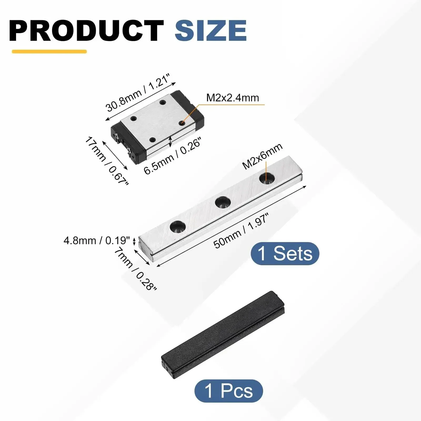 50Mm Linear Sliding Rail Guide With MGN7H Carriage Block And Mini Guide For Mini Engraving CNC Machines And 3D Printers High Precision Linear Motion Guideway For Smooth Accurate Motion - Image 7