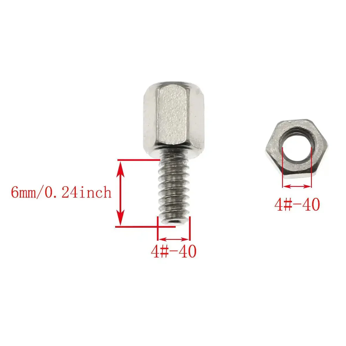 50Pcs Brass Hex Standoff Spacers With Nuts 4-40 Thread 6mm Long Hex Studs For PC Rig Mounting Nickel Plated Copper Hardware Kit Ideal For DIY Computer Builds And Preventing Short Circuits - Image 3