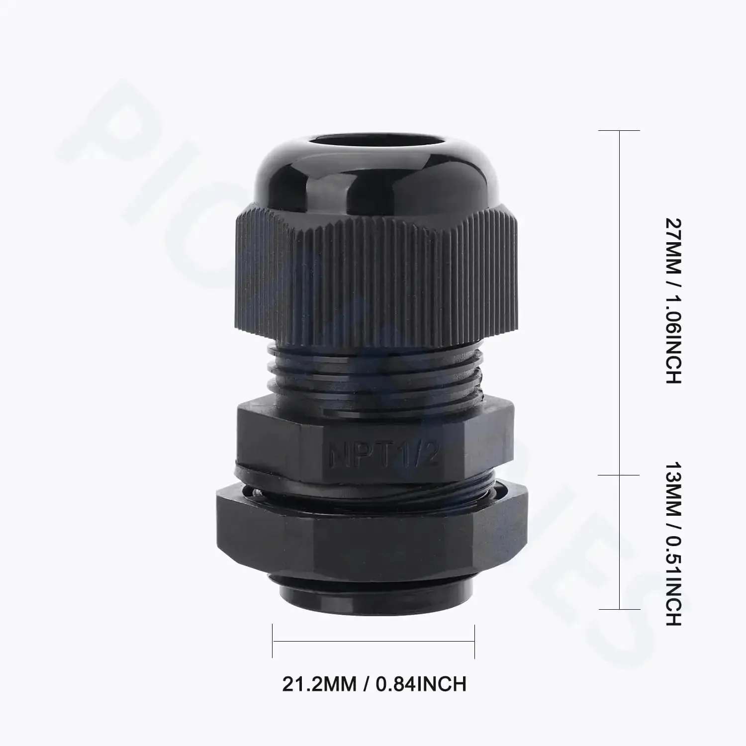 50Pcs Half Inch NPT Cable Glands Waterproof Adjustable 6 to 12mm Nylon PA66 With Gaskets IP68 Sealing Fittings for Indoor and Outdoor Use Tough As Nails Cable Gland Joints to Protect Against Moisture and Solvents - Image 7