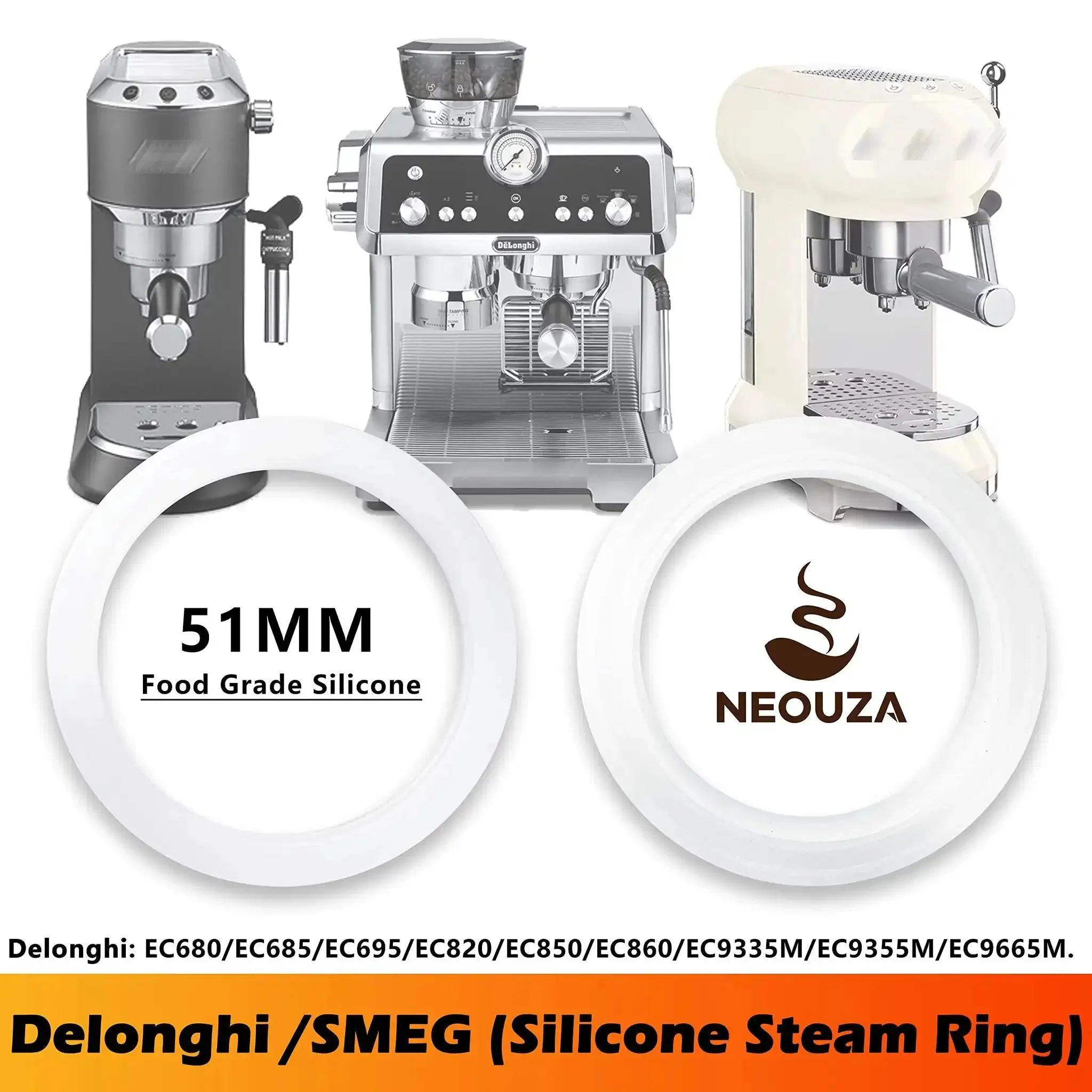 51 Millimeter Brewing Group Head Silicone Gasket Set 2 Pack O Ring For Delonghi Dedica EC680 EC685 EC785 EC885 La Specialista EC9335M EC9355M EC9665M And Smeg ECF01 Espresso Machines Pro Grade Replacement - Image 7
