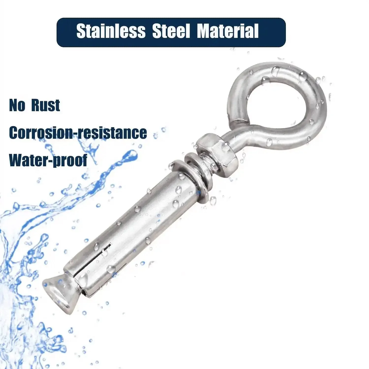 5/16 Inch By 4-3/16 Inch Shoulder Eyebolts Heavy Duty 304 Stainless Steel Expansion Anchors For Concrete Walls And Ceilings 10 Pack Ideal For Wall Or Ceiling Mounts In Concrete Brick Or Masonry - Image 5