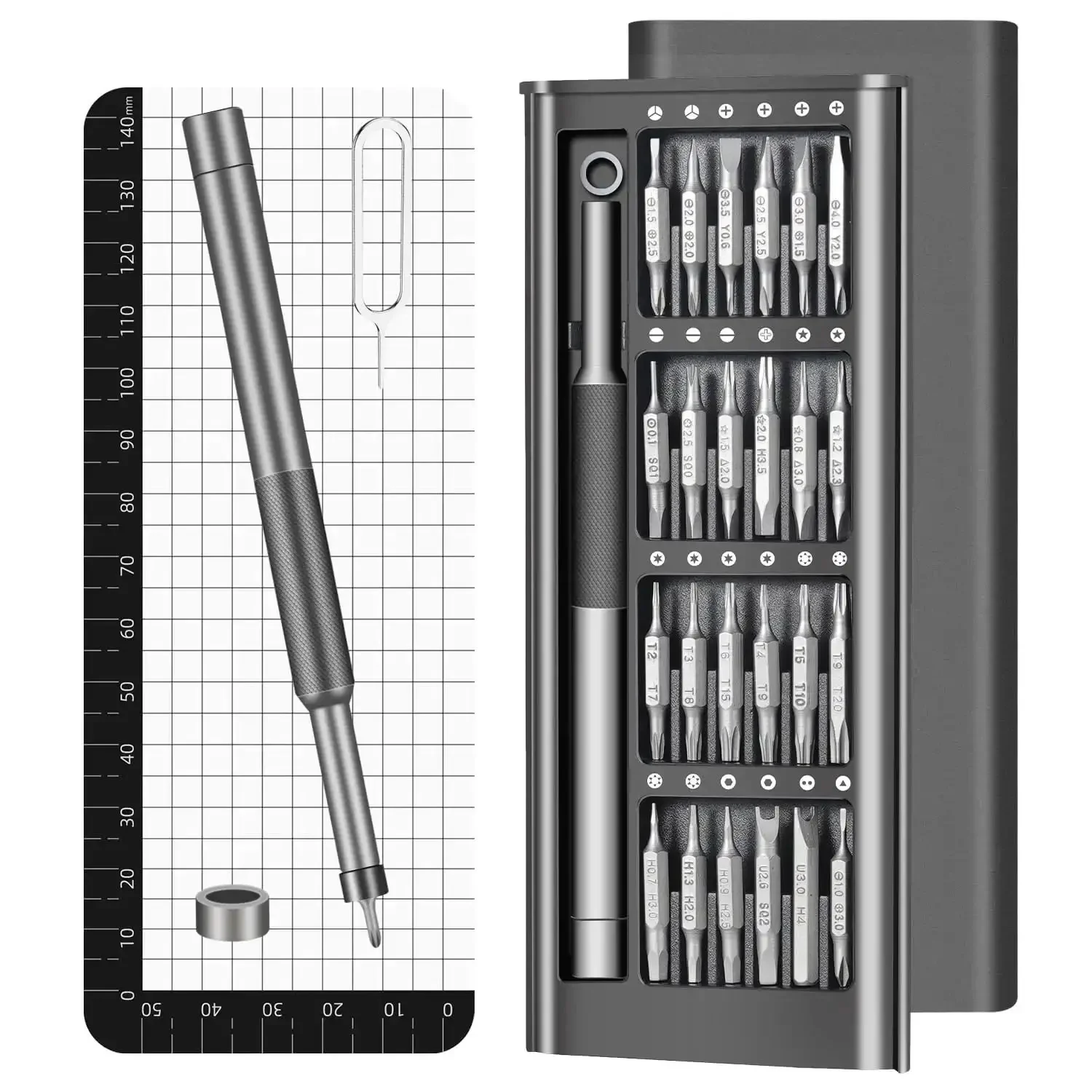 52-In-1 Precision Screwdriver Set With Magnetic Mini Repair Tool Kit For iPhone, Computers, Eyeglasses, PS5, Watches, MacBook, Laptops And Ring Doorbell, Includes S2 Steel Bits, Ejector Pin, Magnetic Mat, Rings, Great Gift For Techies