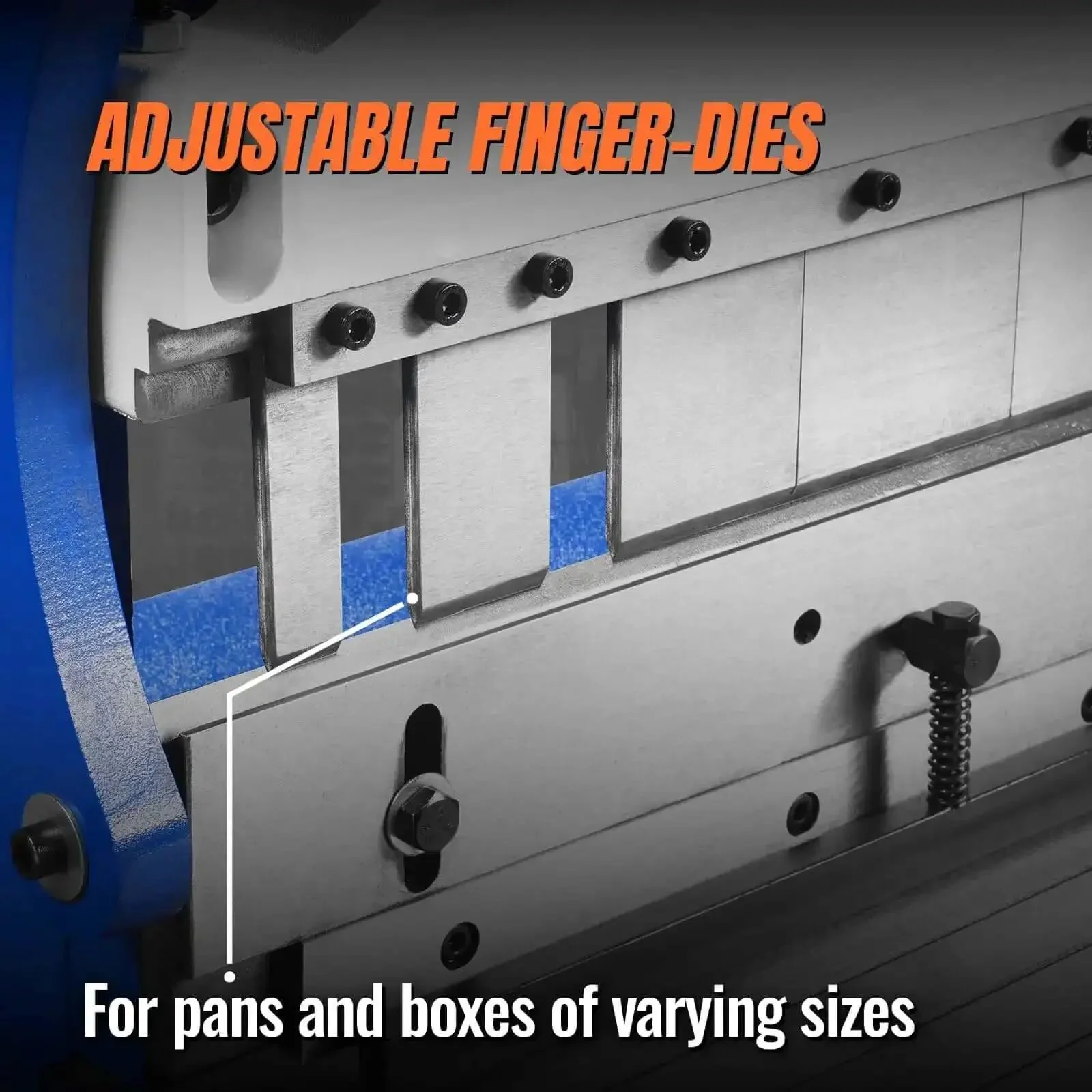 52-Inch 3-In-1 Pan And Box Brake With Slip Roll, Shear, And Bending Machine For Sheet Metal, 20 Gauge Mild Steel, Adjustable Fingers, Heavy-Duty Metalworking Fabrication Rolling And Bending Tool MMCB5220 - Image 7