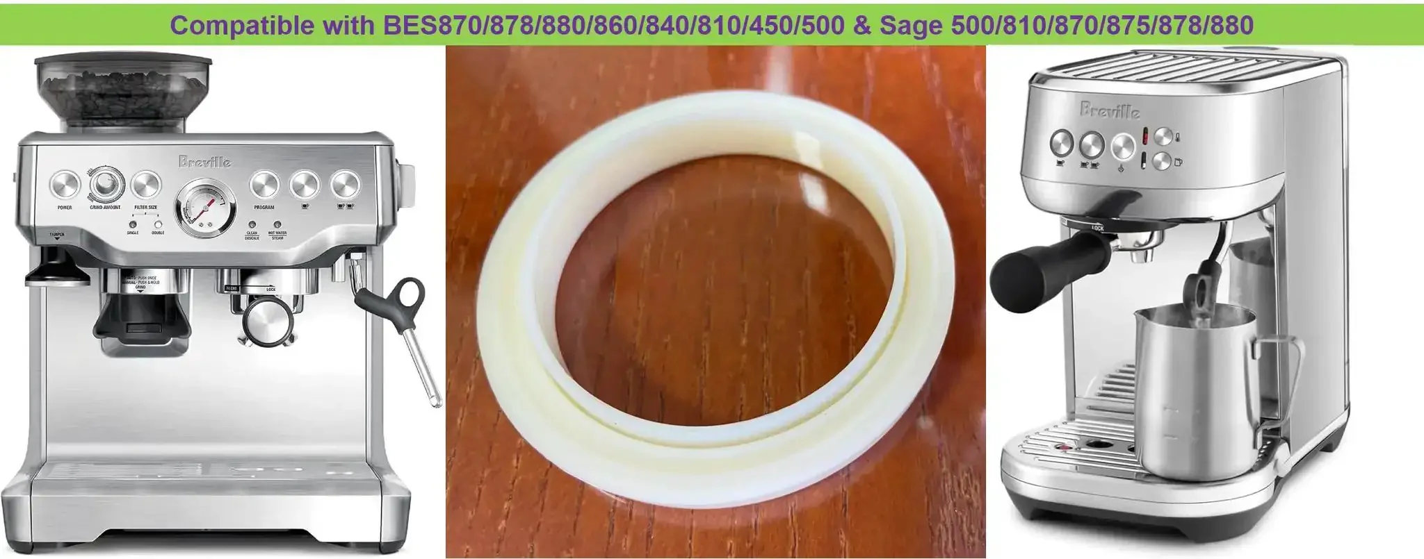 54 Millimeter Silicone Gasket Sealing Ring Compatible With Breville And Sage Espresso Machines 870 878 880 860 840 810 450 500 875 878 880 Grouphead Replacement BPA Free 2 Pack Dishwasher Safe - Image 7
