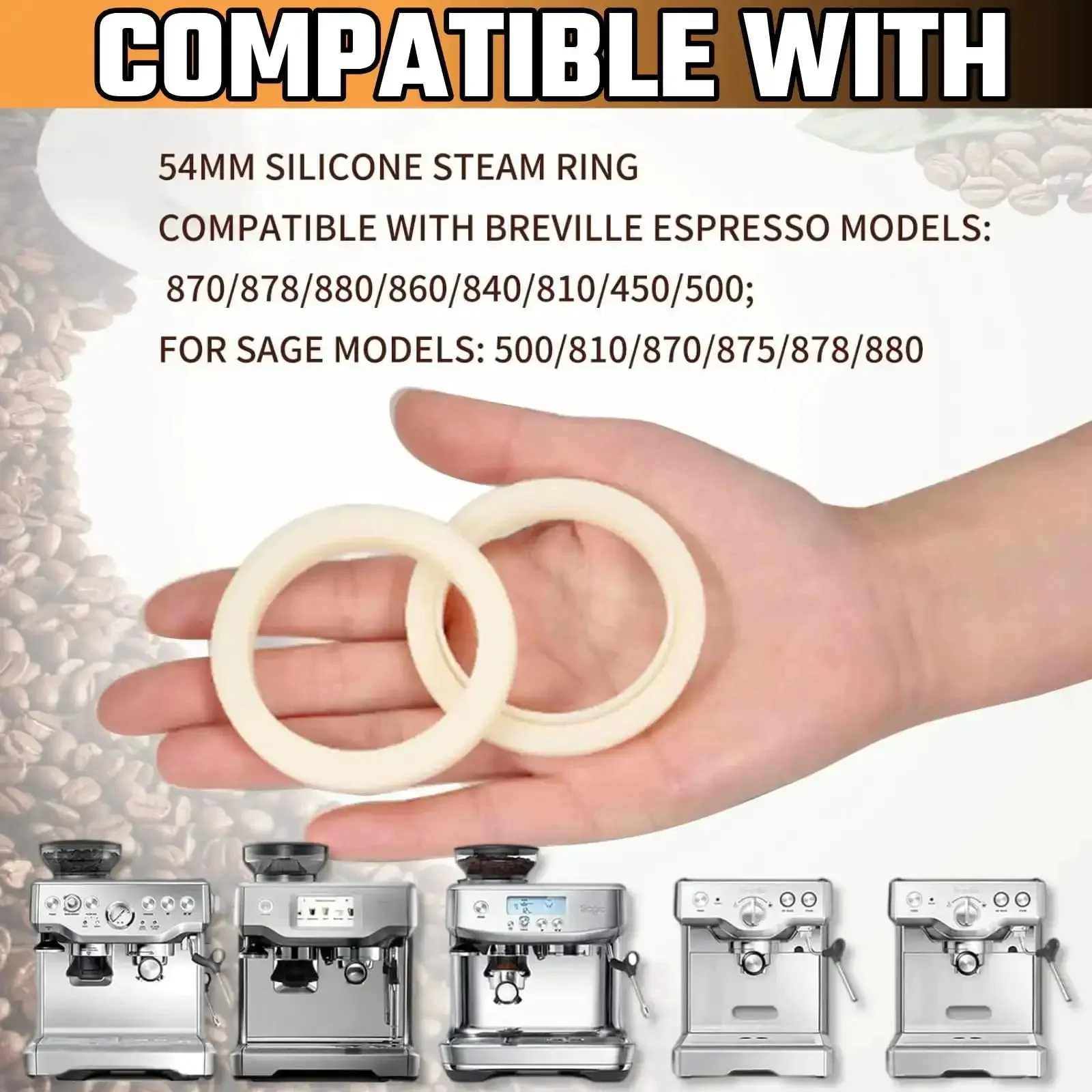 54mm Silicone Steam Ring 2 Pack Gasket Replacement For Sage Espresso Machines And Other Compatible Models 870 878 880 860 840 810 500 450 Durable Food Grade Silicone Easy Install Prevents Leaks Maintains Steam Pressure For Great Espresso - Image 6