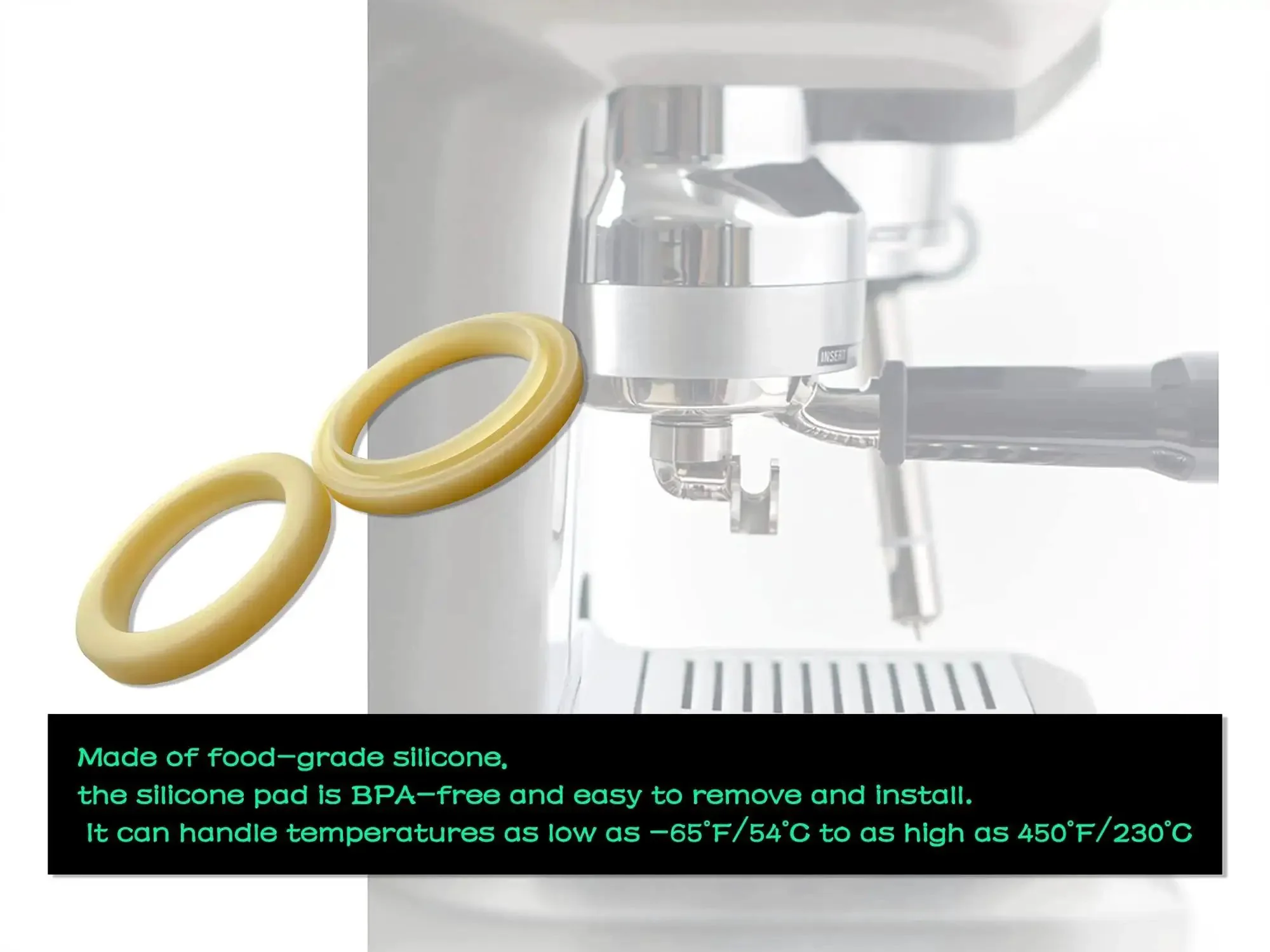 54mm Silicone Steam Ring For Espresso Grouphead Gasket Replacement Fits Breville And Sage Espresso Machines 870 878 880 860 840 810 500 450 No BPA Durable Seal Easy Install 2 Pack - Image 2