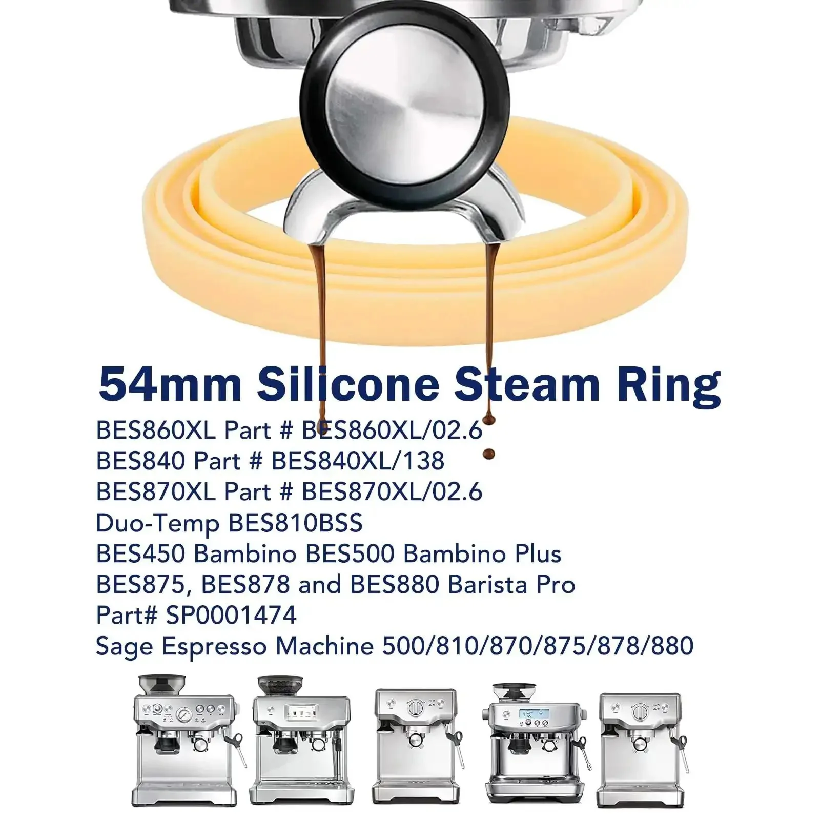 54Mm Silicone Steam Ring Grouphead Gasket Seal Replacement For Sage And Breville Espresso Machines Coffee Makers Models 878 870 860 840 810 500 450 875 880 - Image 6