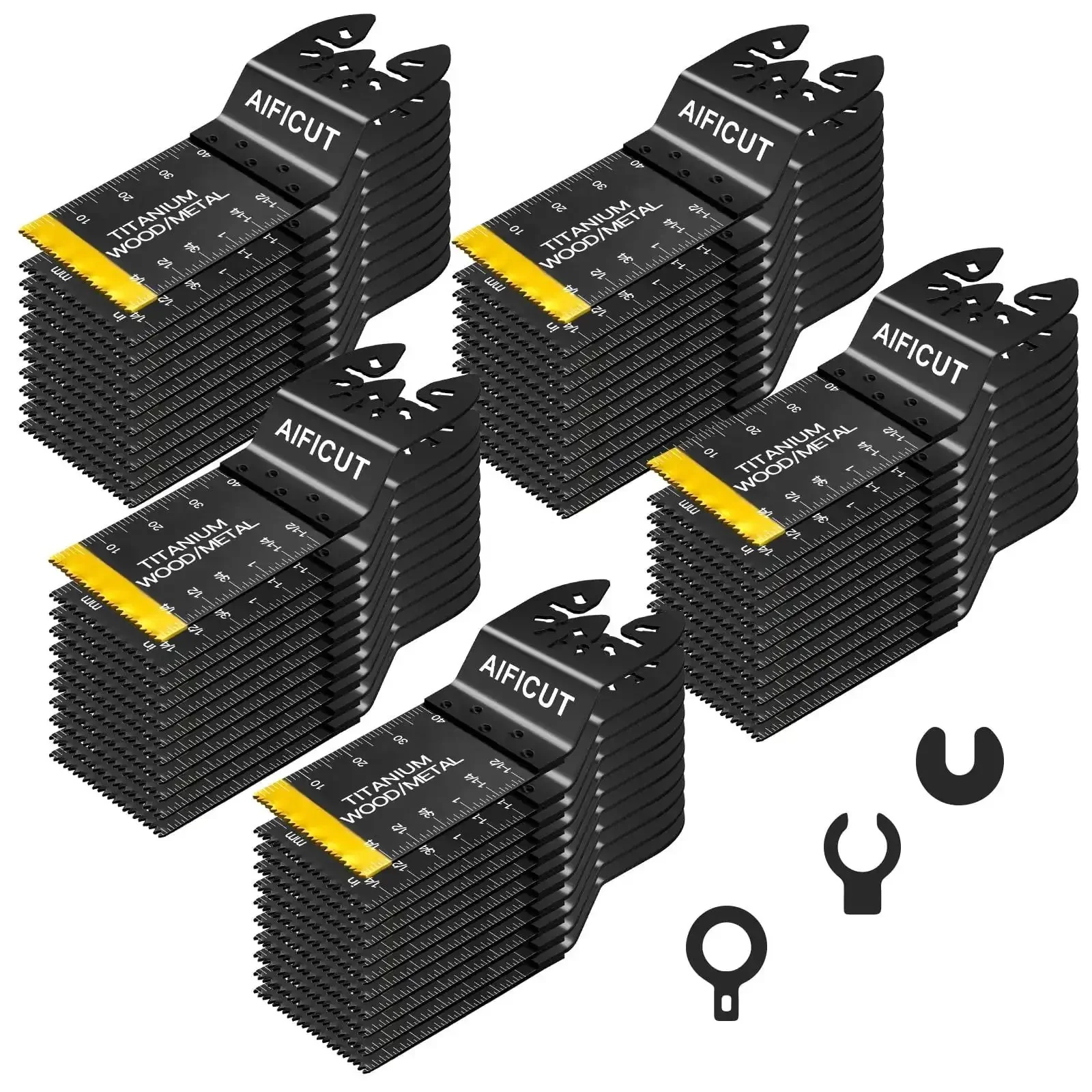 55 Piece Oscillating Tool Blade Kit With Quick Release Universal Blades For Wood Plastic Metal Versatile Multitool Set For DIY Projects And Repairs Compatible With Dewalt Milwaukee Makita Ryobi