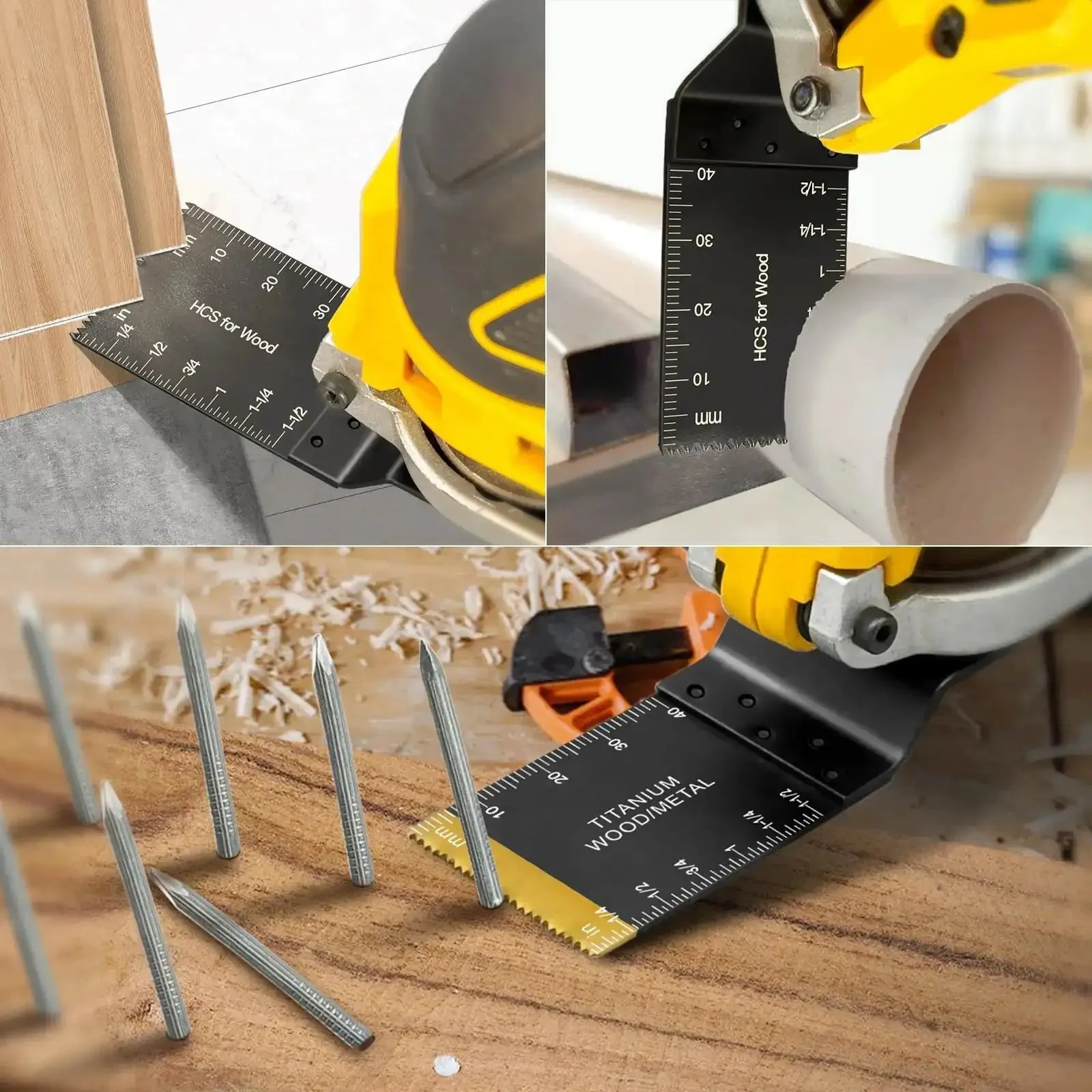 55 Piece Oscillating Tool Blade Kit With Quick Release Universal Blades For Wood Plastic Metal Versatile Multitool Set For DIY Projects And Repairs Compatible With Dewalt Milwaukee Makita Ryobi - Image 4