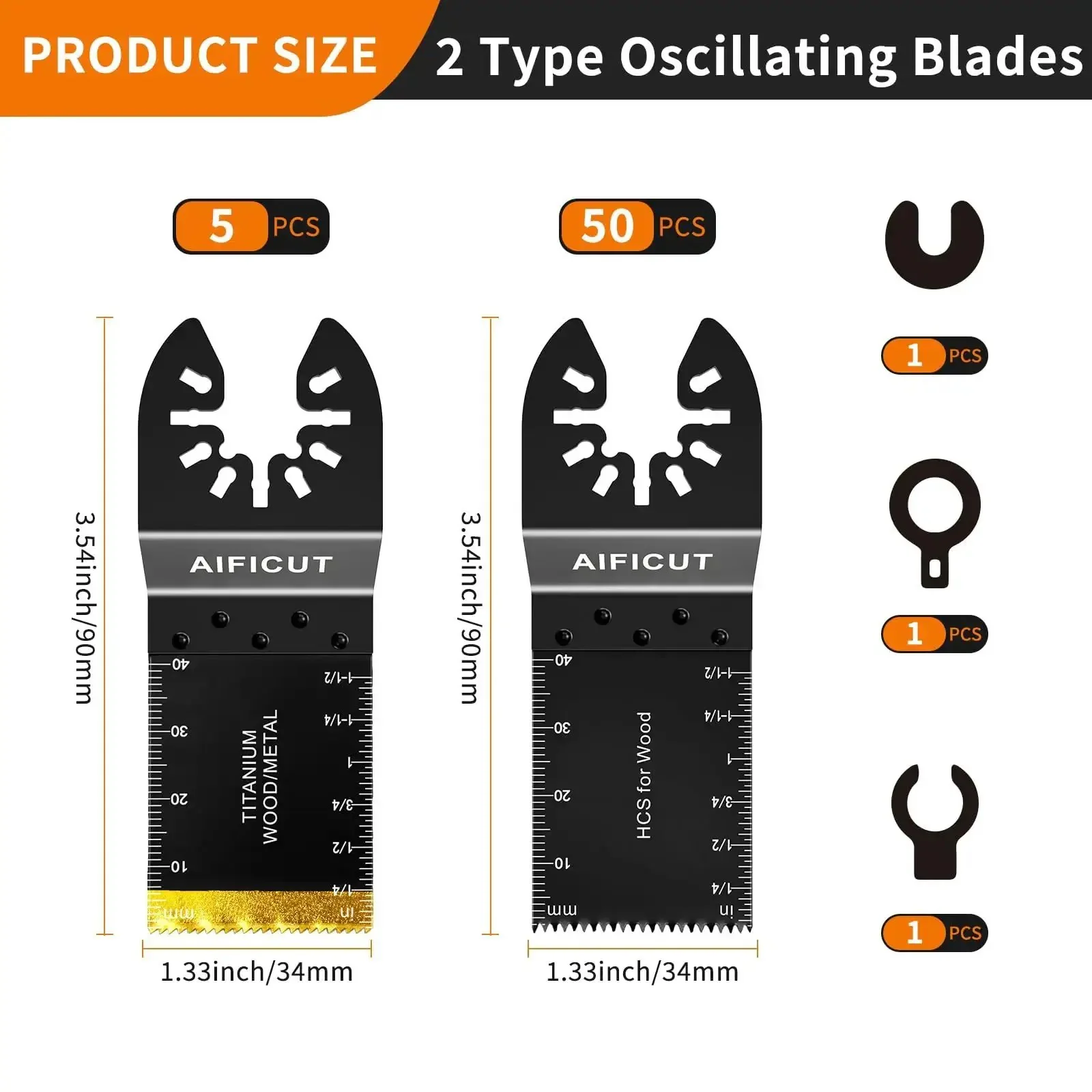 55 Piece Oscillating Tool Blade Kit With Quick Release Universal Blades For Wood Plastic Metal Versatile Multitool Set For DIY Projects And Repairs Compatible With Dewalt Milwaukee Makita Ryobi - Image 7
