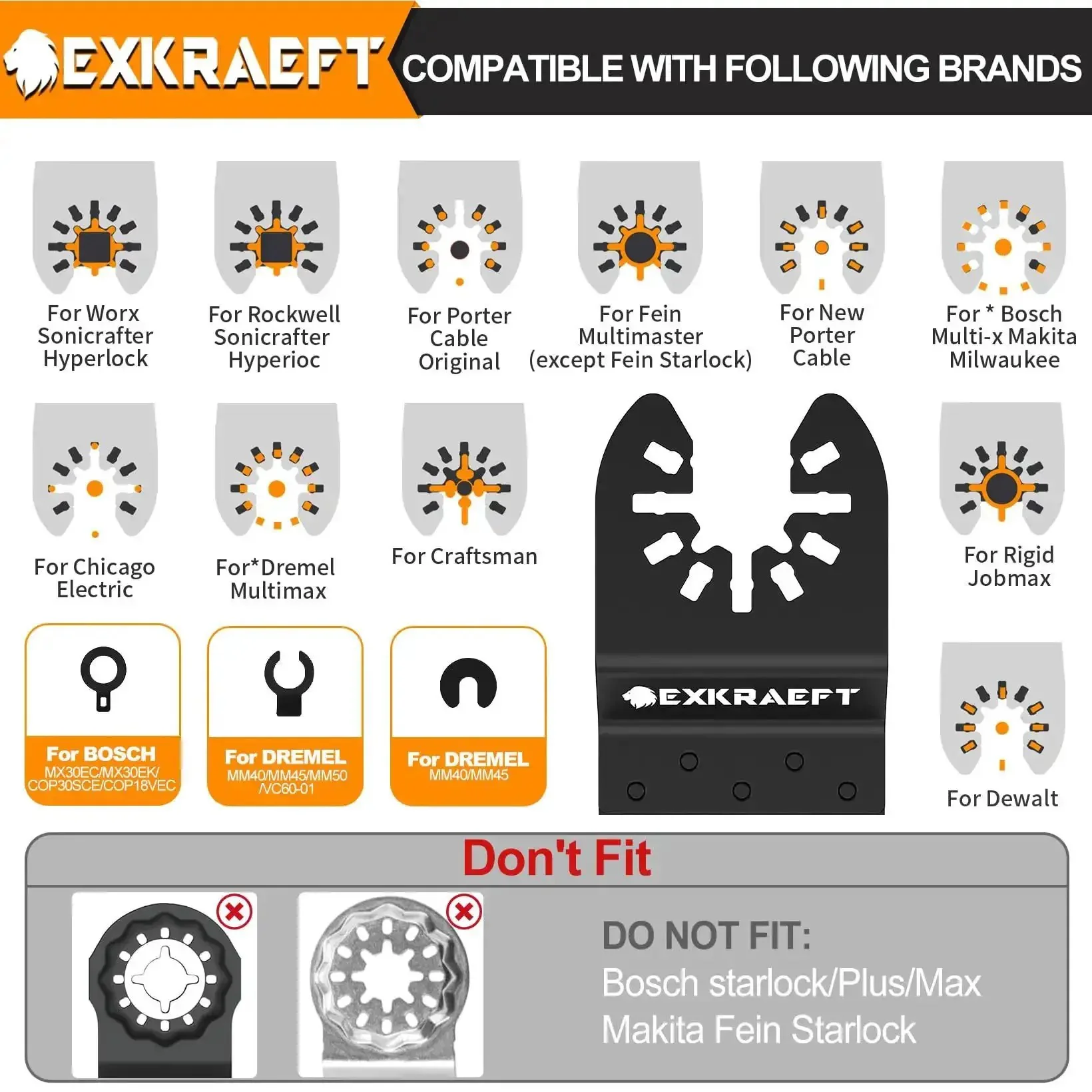 55 Piece Titanium Oscillating Tool Blades Set For Metal Wood Plastic Pro Grade Universal Blades With Japanese Teeth For Fast Smooth Cuts Compatible With Dewalt Milwaukee Ryobi Fein Rockwell And More - Image 2