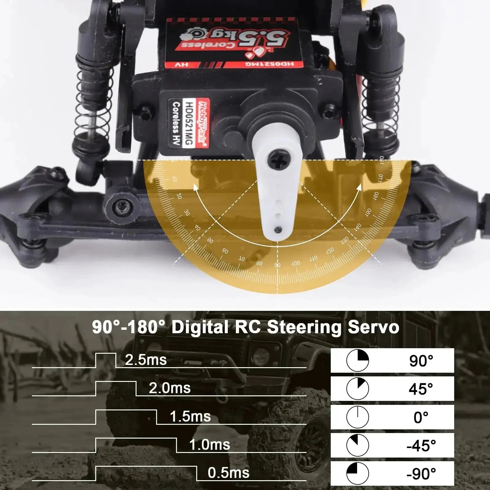 5.5Kg Waterproof High Torque Digital Micro Servo Coreless Motor For 1 24 RC Crawlers Upgrade Axial SCX24 Steering Servo Compatible With RC Airplane Boat Robotics Projects - Image 3