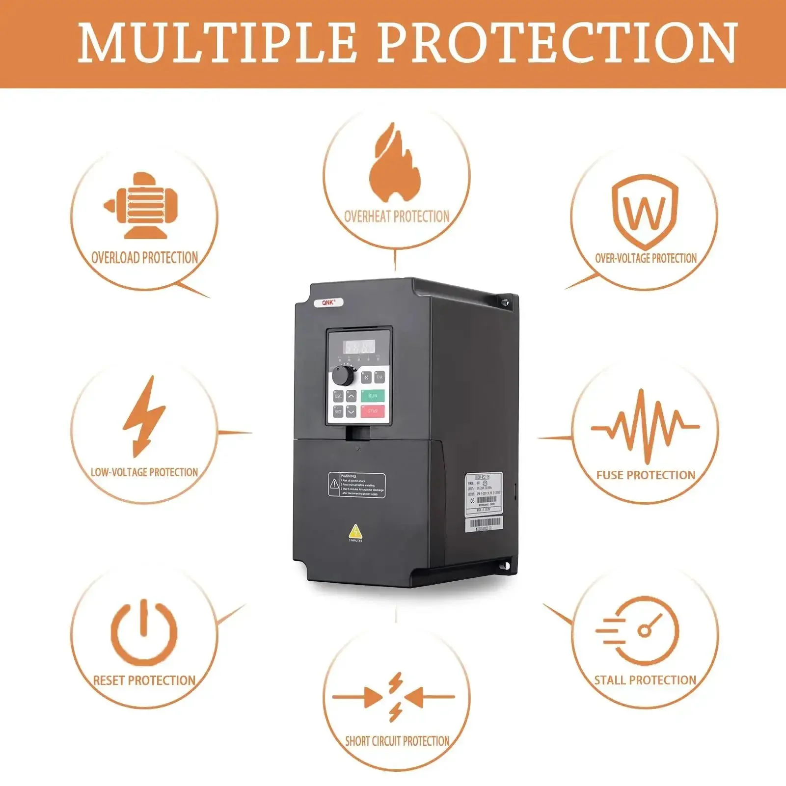 5.5KW VFD Inverter For CNC Spindle Motor Converts Single Phase To 3 Phase 220V 25A 0-2000 Hz PWM Drive With 50/60 Hz Input Low Noise EMI Rugged Workhorse Controller For Precise Speed And Torque - Image 5
