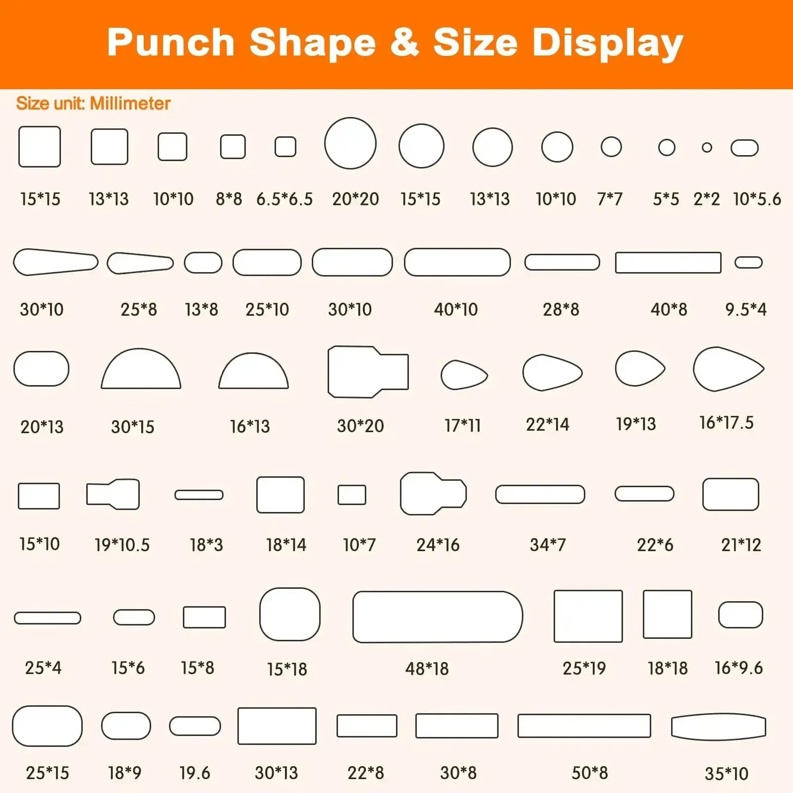 56 Piece Leather Hole Punch Set With Storage Case And Mat Includes Multiple Shapes For Belts Hollow Punch Cutter Tool For Handmade Diy Crafts Durable High Speed Steel Forging For Sharp Clean Cuts - Image 6