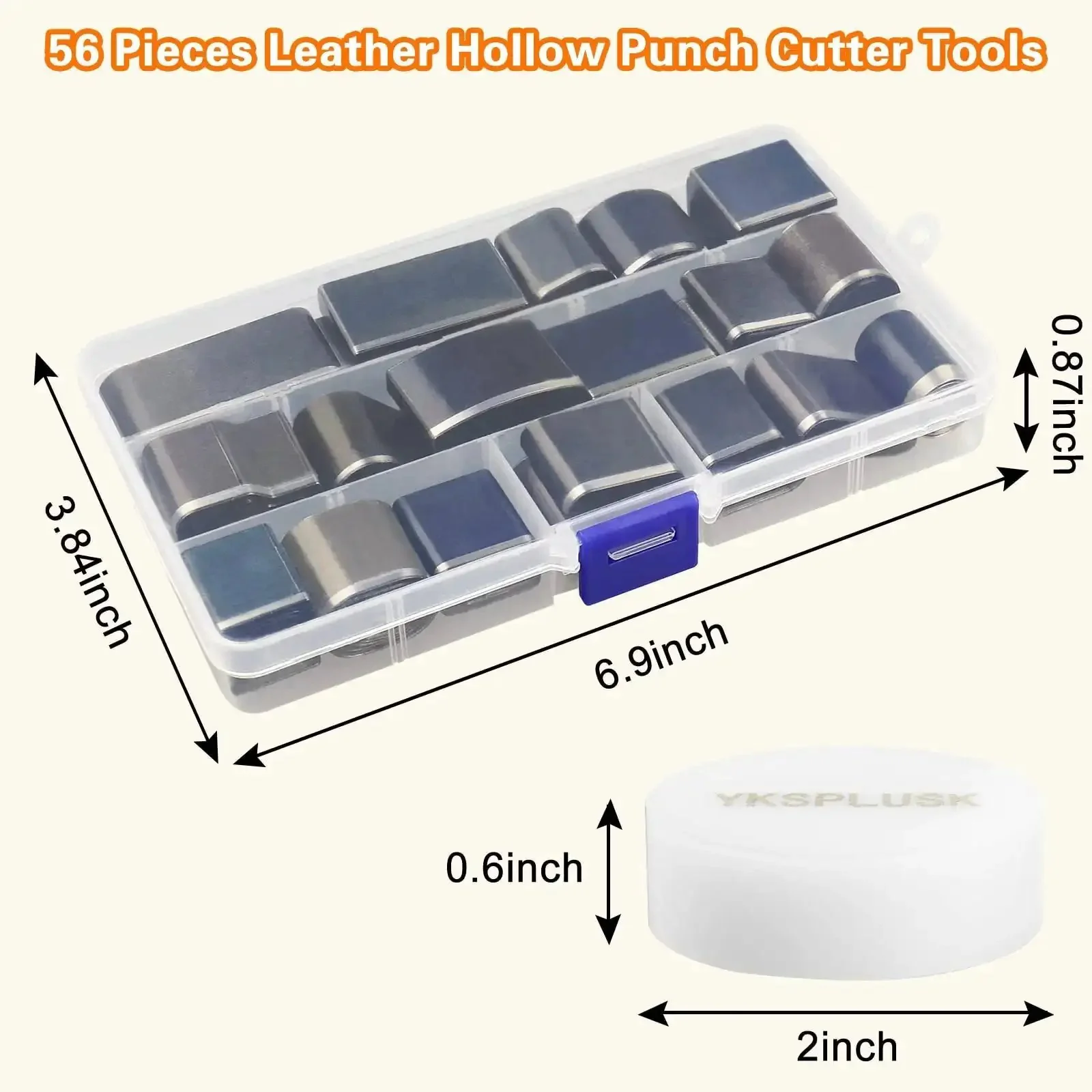 56 Piece Leather Hole Punch Set With Storage Case And Mat Includes Multiple Shapes For Belts Hollow Punch Cutter Tool For Handmade Diy Crafts Durable High Speed Steel Forging For Sharp Clean Cuts - Image 7