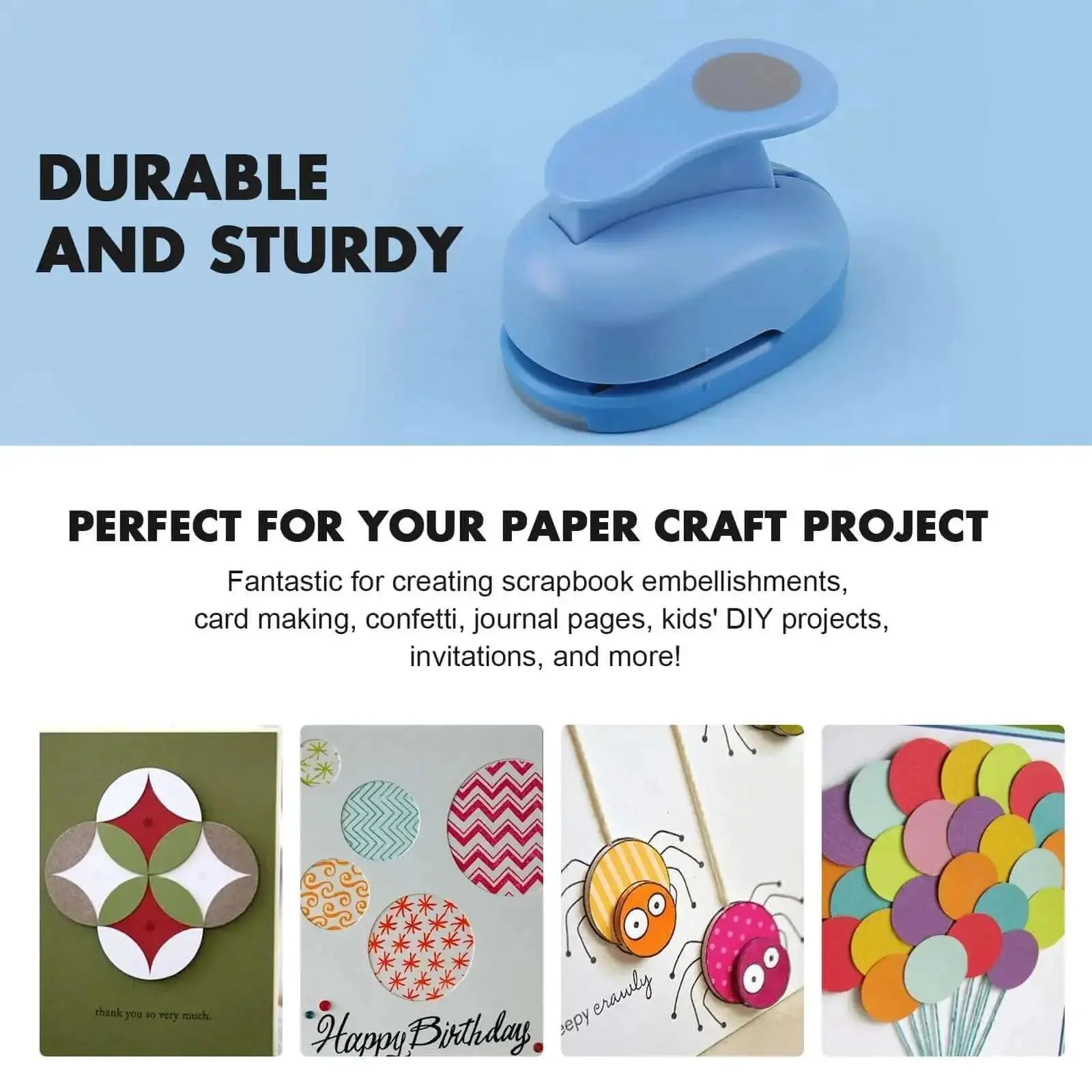 5/8 Inch Circle Punch For Scrapbooking And Card Making, Delivers Precise Cuts Every Time, Go-To Durable Craft Tool For DIY Photo Albums, Invitations, Decorations, And All Your Paper Craft Projects - Image 5