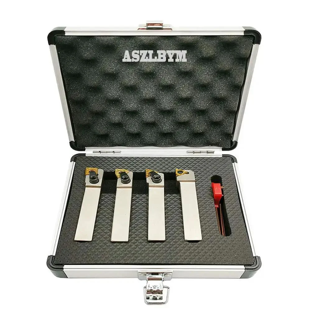 5/8 Inch CNC Lathe Indexable Turning Tool Holder Set With Nickel Plated Finish Includes 4 Carbide Inserts And 3 Wrenches For Pro Grade Heavy Duty Metal Lathe Work With WNMG431 CNMG431 TNMG331 16ER AG60 Inserts And Holders