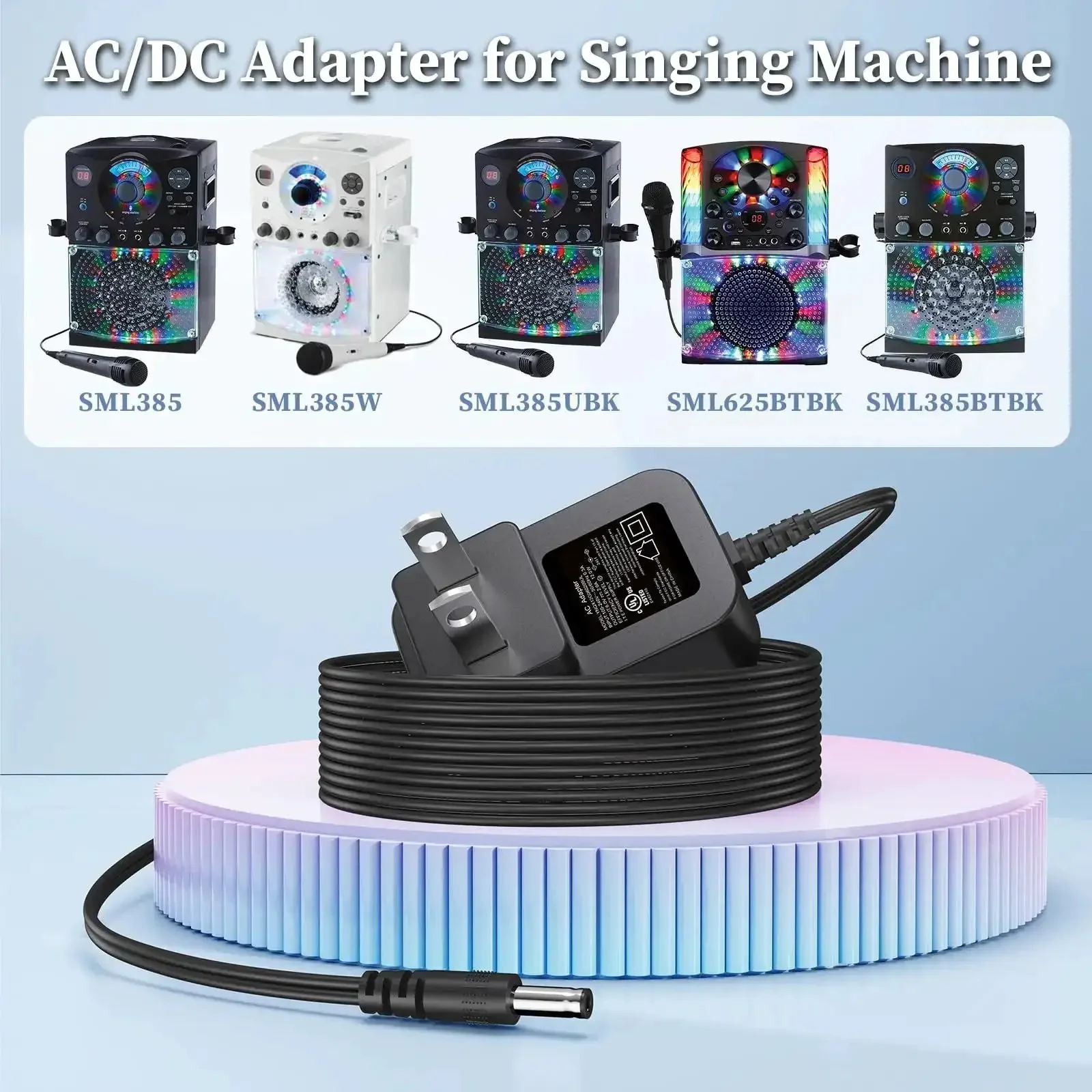5.8V Replacement Beefy Charger For Karaoke Machine Power Adapter Compatible With SML385 SML625BTBK IN-385W IN-385 BT And More Lightweight Charging Cord For Portable Karaoke Systems - Image 7