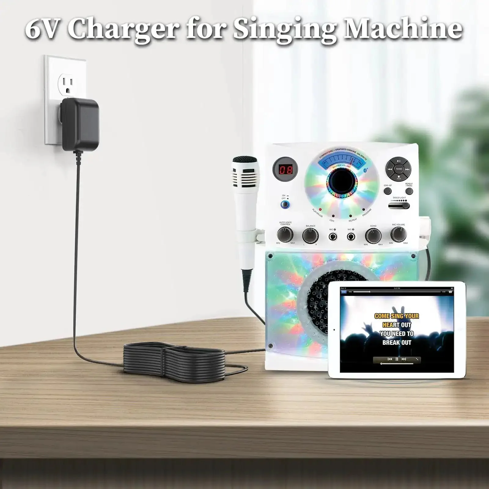 5.8V Replacement Beefy Charger For Karaoke Machine Power Adapter Compatible With SML385 SML625BTBK IN-385W IN-385 BT And More Lightweight Charging Cord For Portable Karaoke Systems - Image 8