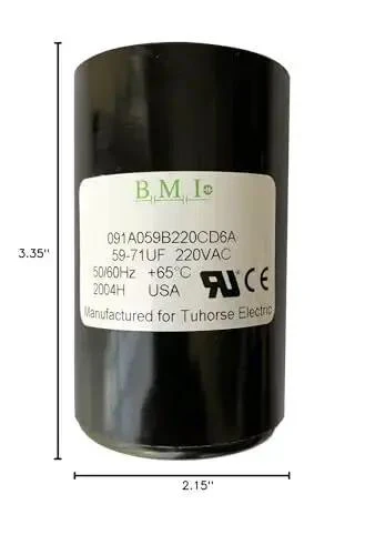 59-71 MFD 220V Motor Start Capacitor For One Half HP To Three Quarters HP Well Pump Control Boxes Quick Install Replacement For Franklin 275464105 2801054915 CRC 2824075015 USA Made - Image 2