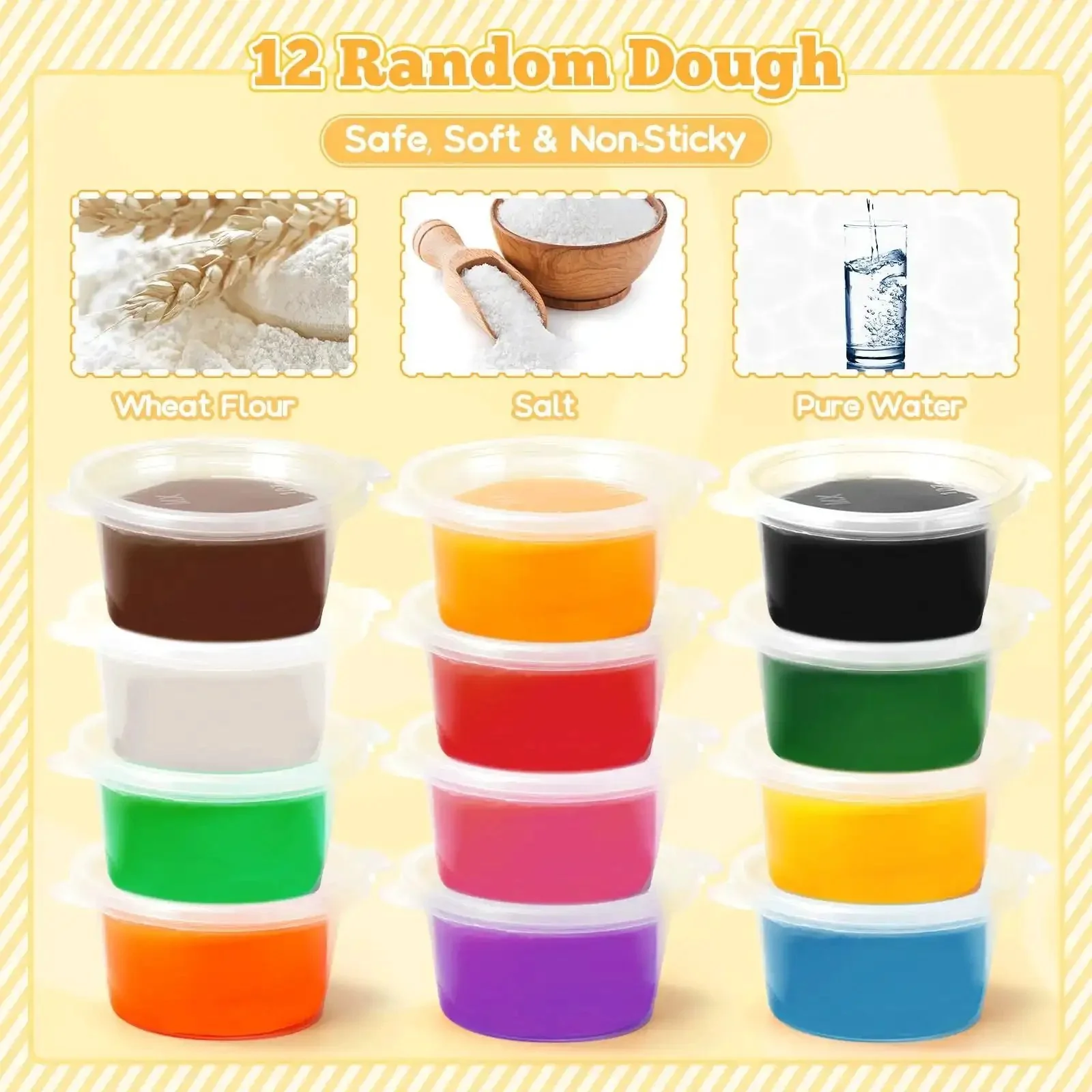 59 Piece 3 In 1 Dough Set For Kids Ages 3 To 8, Art Crafts Dough Tools Kit With Noodle Maker, Ice Cream Mold, Hamburger Mold, Kitchen Creations Food Play Toys For Toddlers Boys And Girls - Image 4
